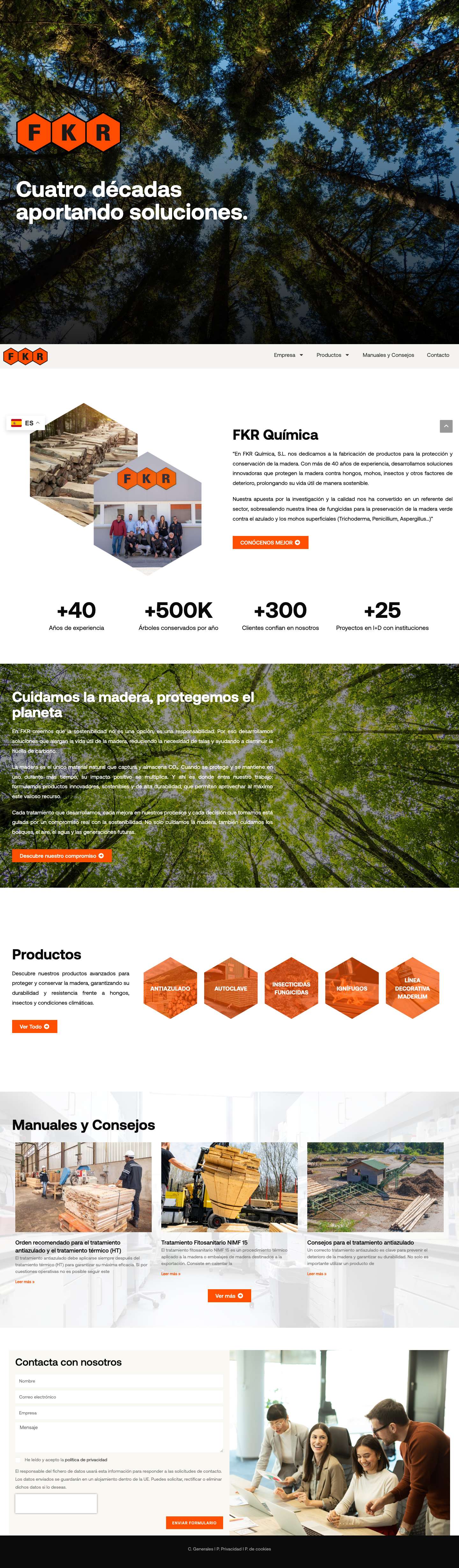 FKR Química - Especialistas en Protección y Conservación de la Madera - FKR Quimica - Full Screenshot