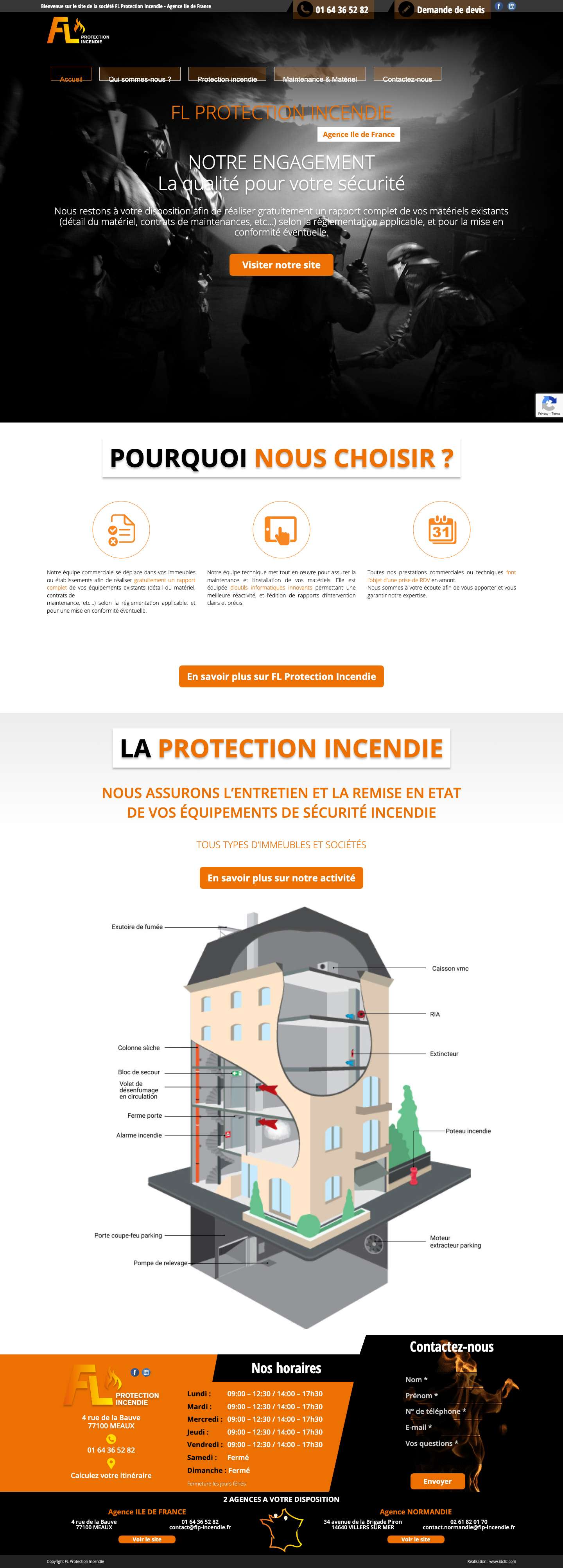 FL Protection Incendie - Société spécialisée dans la protection incendie des bâtiments et immeubles - Full Screenshot