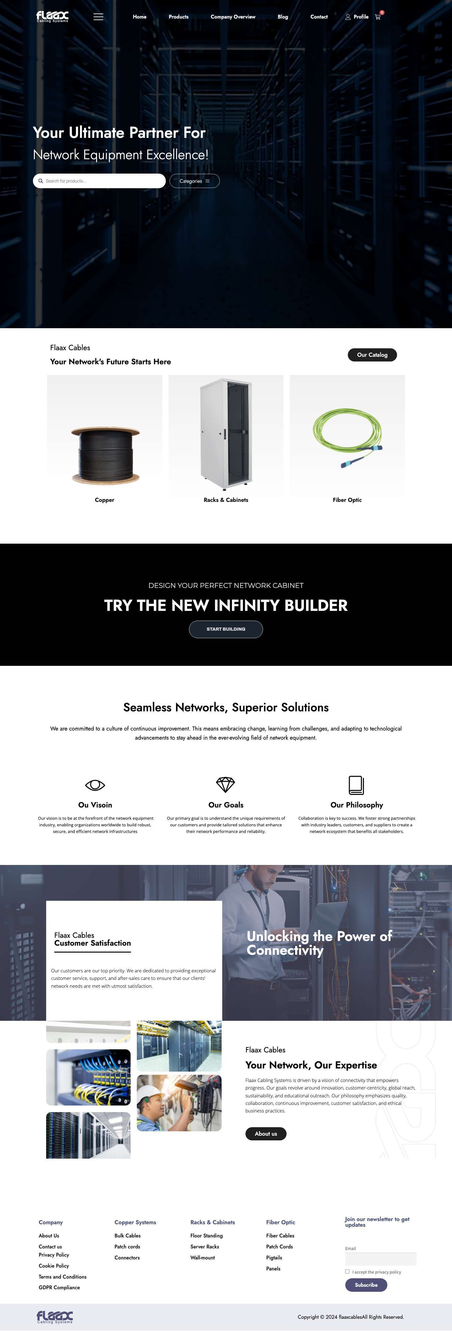Home - flaax cabling systems - Full Screenshot