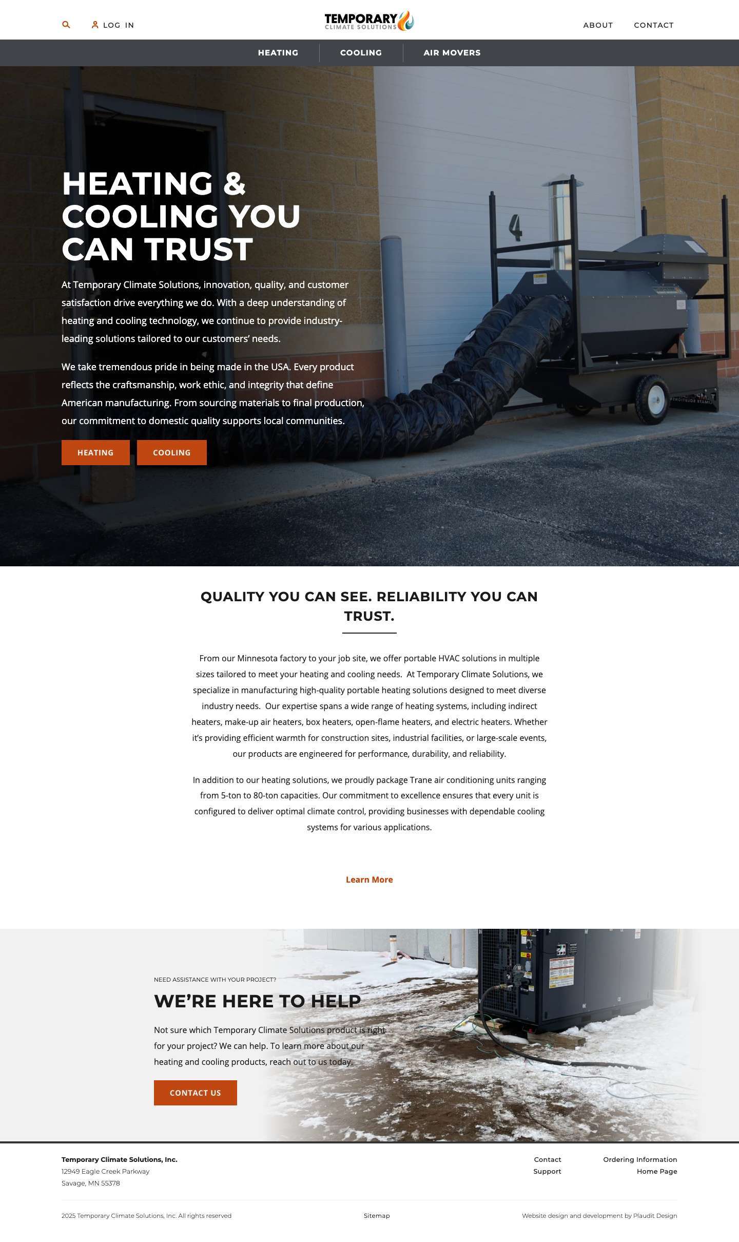 Temporary Climate Solutions, Inc. – Heating & Cooling You Can Trust - Full Screenshot