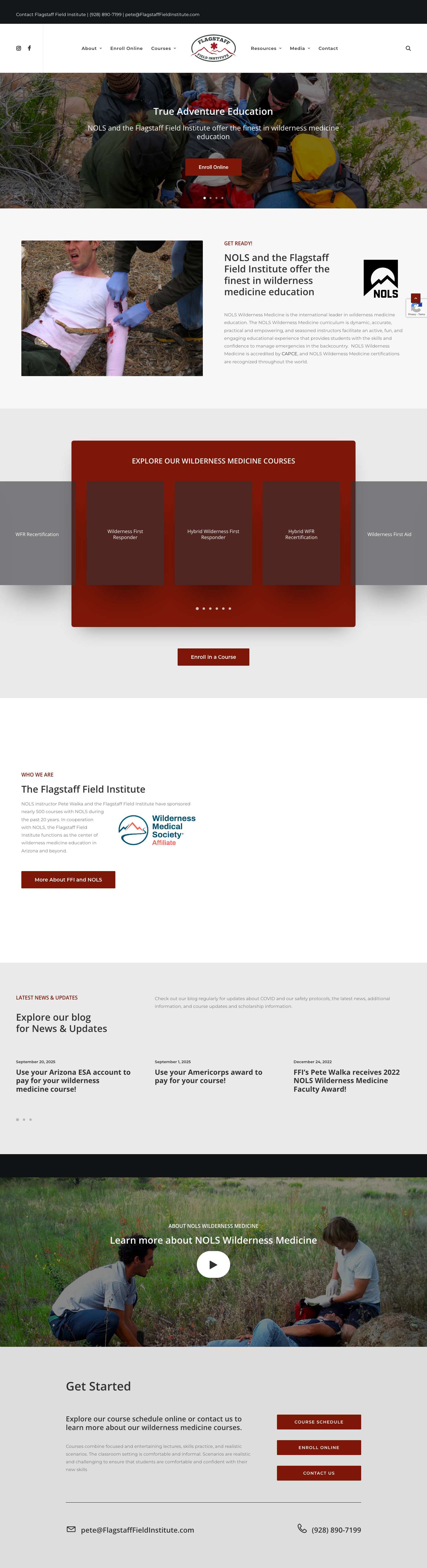 Flagstaff Field Institute | NOLS Wilderness Medicine Training and Education in AZ - Full Screenshot