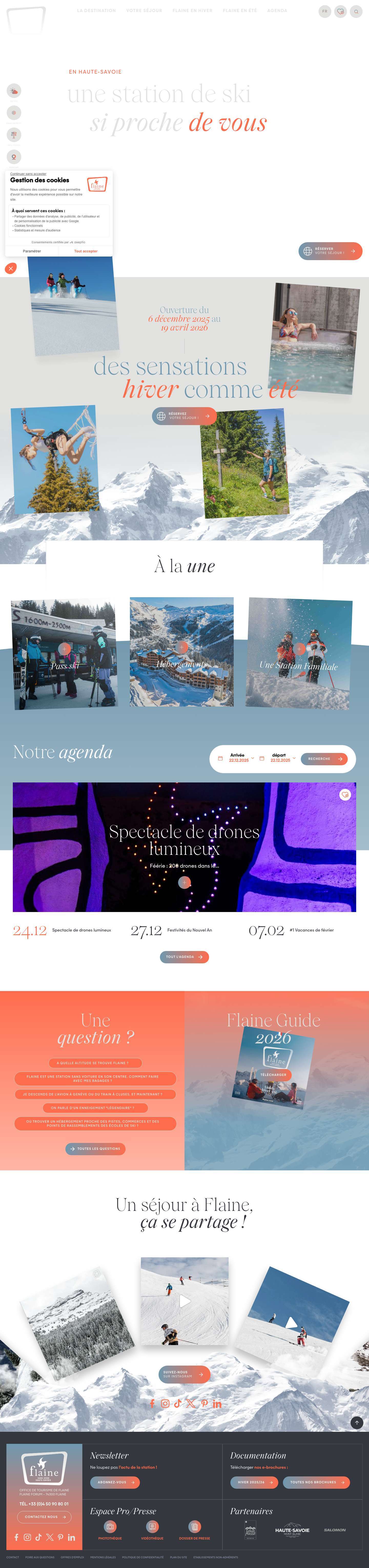 Flaine - Votre destination ski et montagne dans les Alpes - Hiver & Été - Full Screenshot
