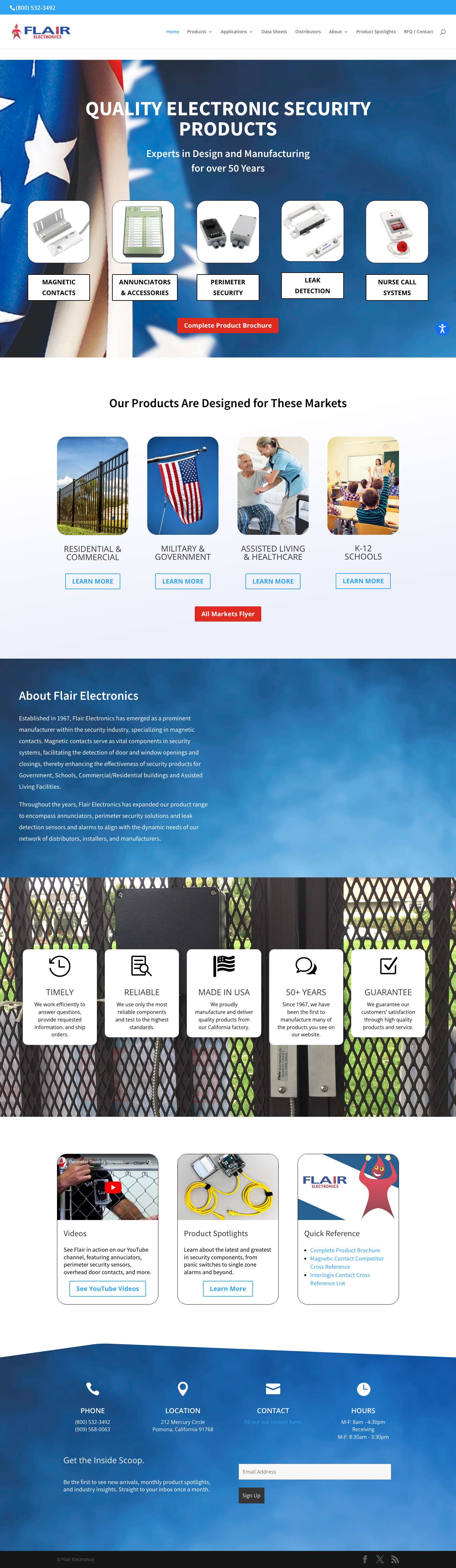 Flair Electronics for Security and Alarm Systems - Full Screenshot