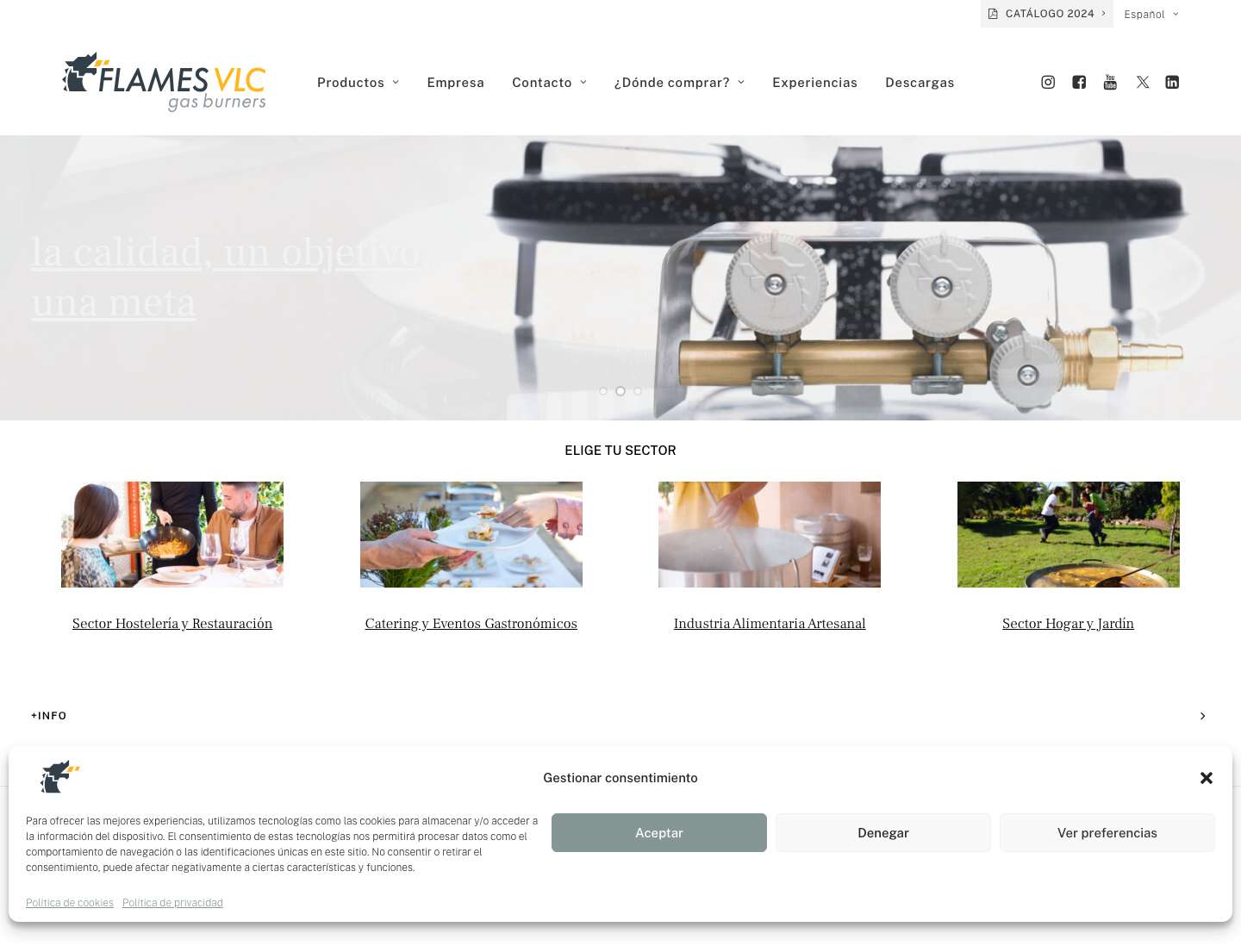 Fabricantes de paelleros y quemadores a gas | Flames VLC - Full Screenshot