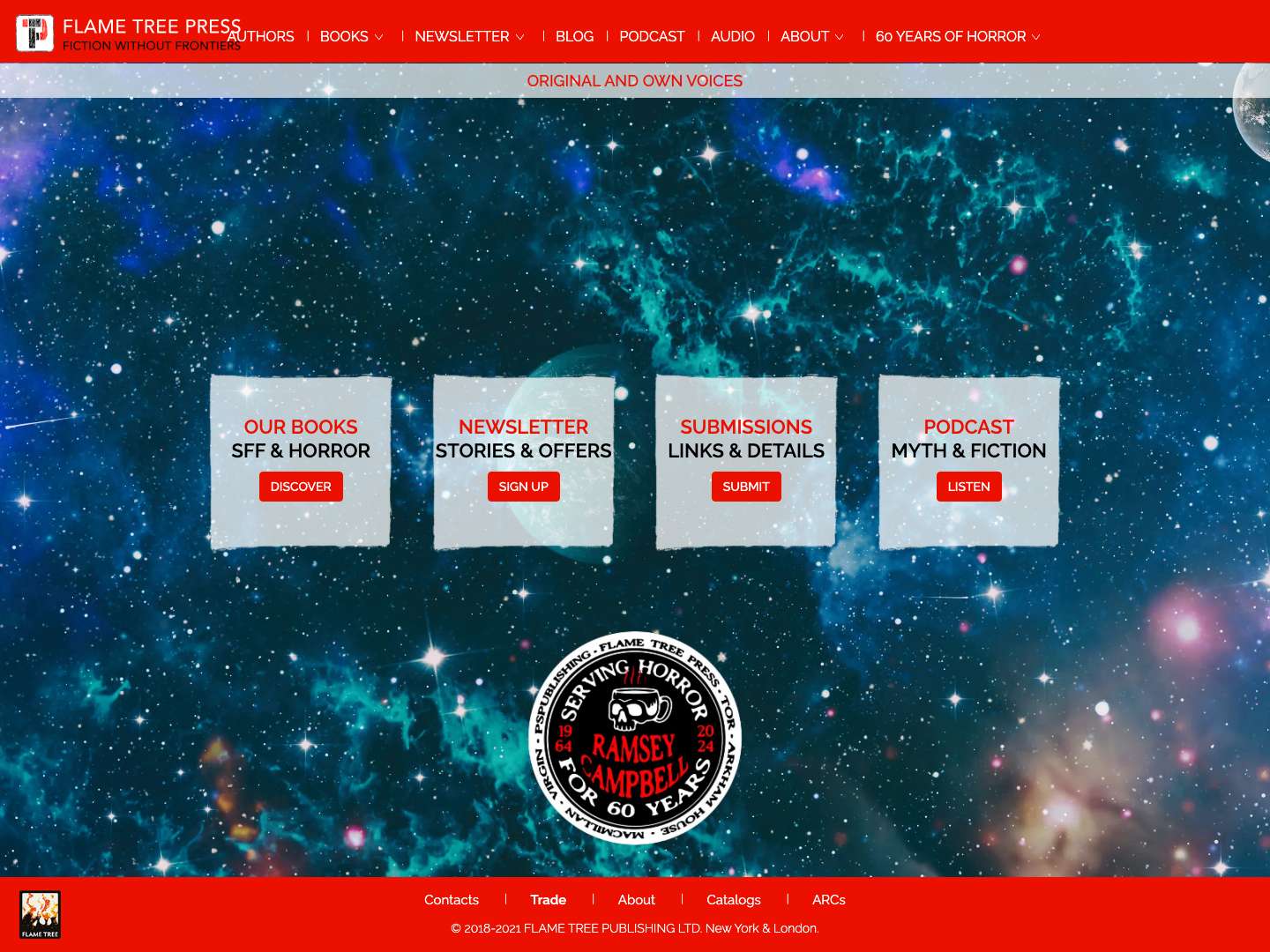 Flame Tree Press | Fiction Without Frontiers | Speculative Fiction Flame Tree Press - Full Screenshot