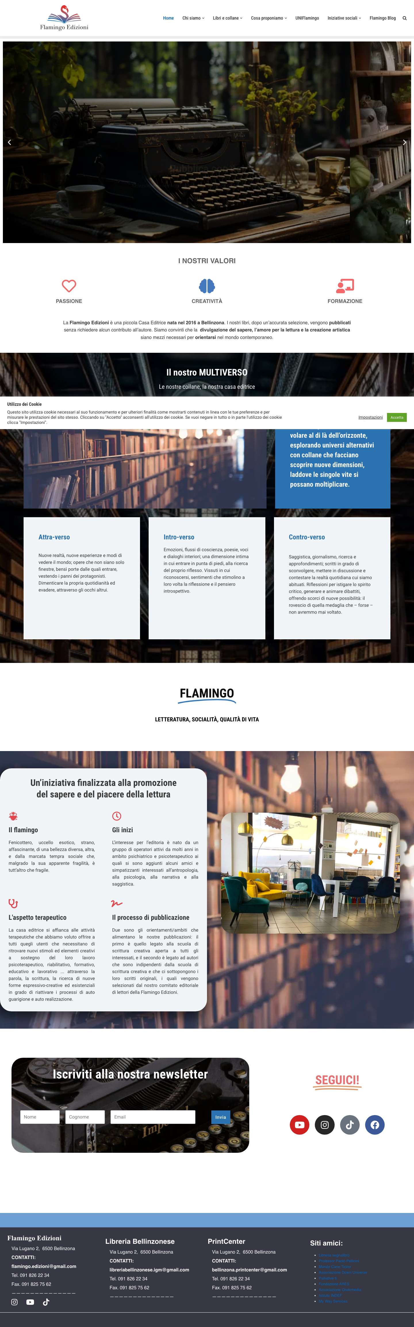 Flamingo Edizioni – La nostra casa editrice non ha scopo di lucro e si prefigge di animare il dibattito culturale, lettereario, scientifico e sociale - Full Screenshot