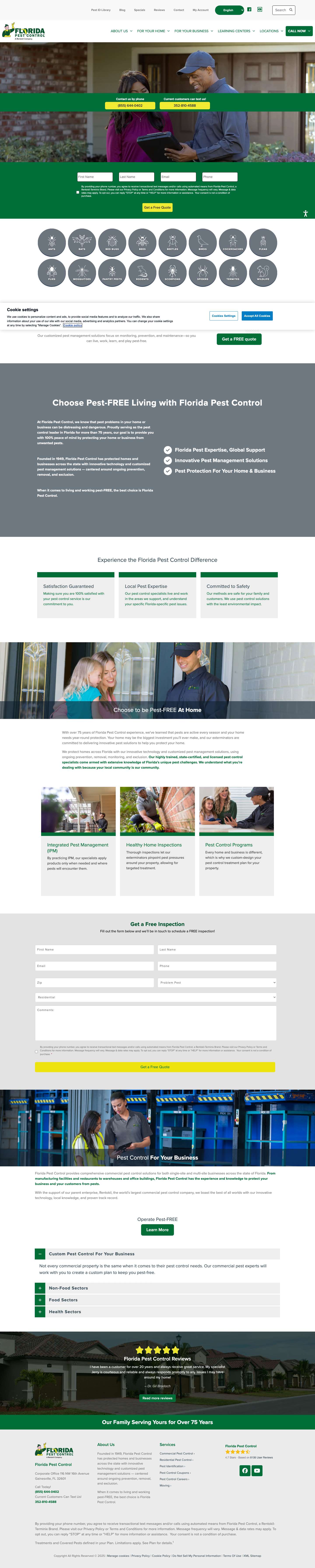 Expert Exterminator | Florida's Pest Control Leader for 70+ Years - Full Screenshot