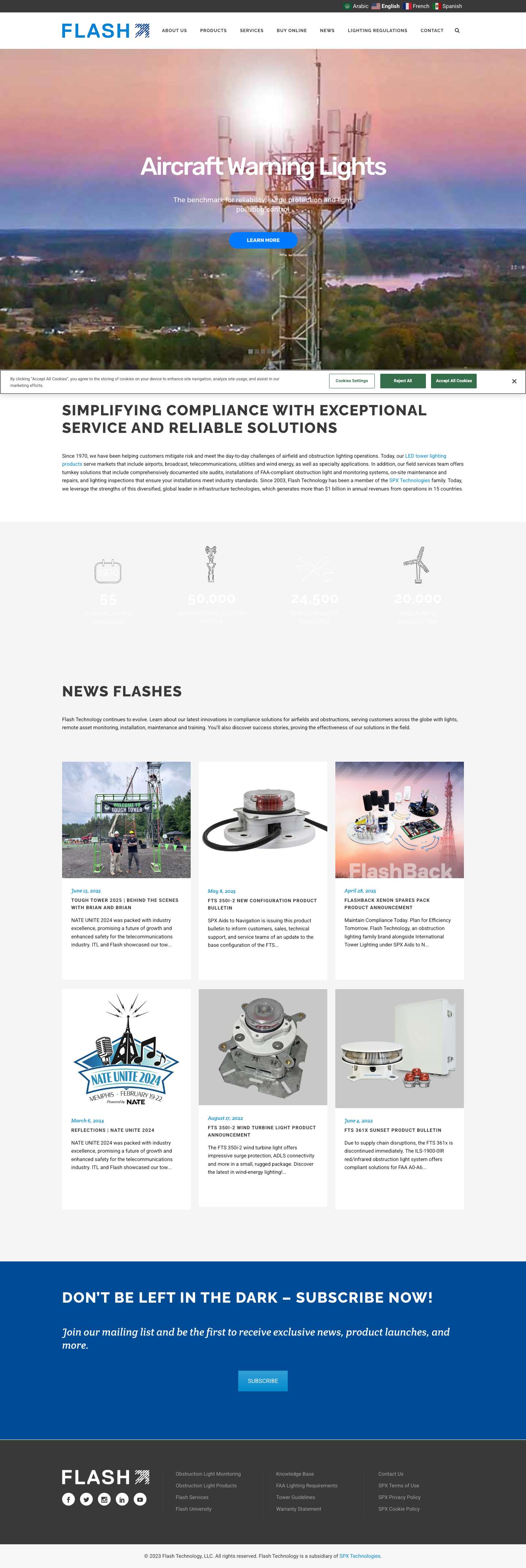 Flash Technology Aviation Obstruction Lights | Aircraft Tower Lights - Full Screenshot