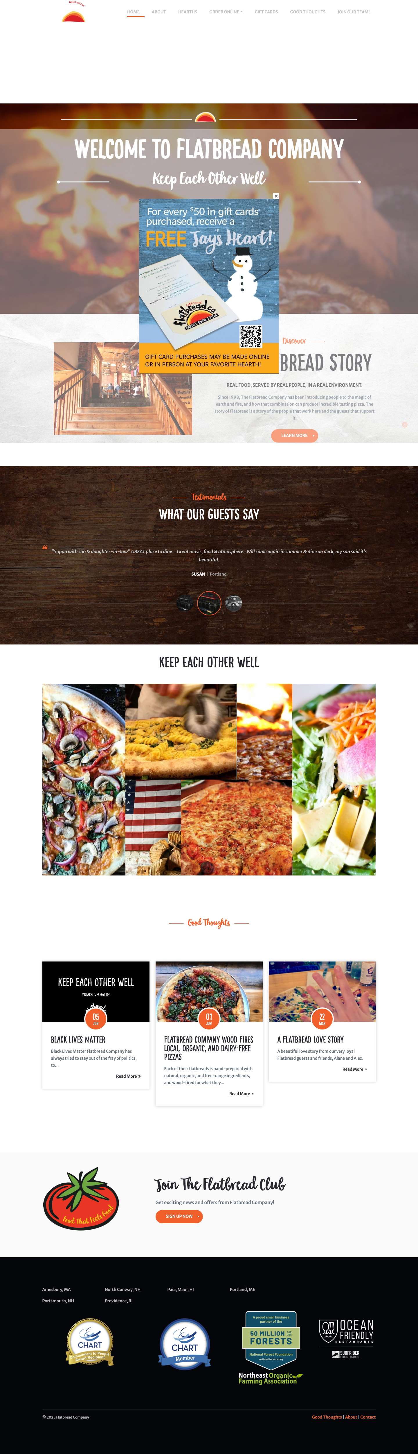 Home - Flatbread Company - Full Screenshot