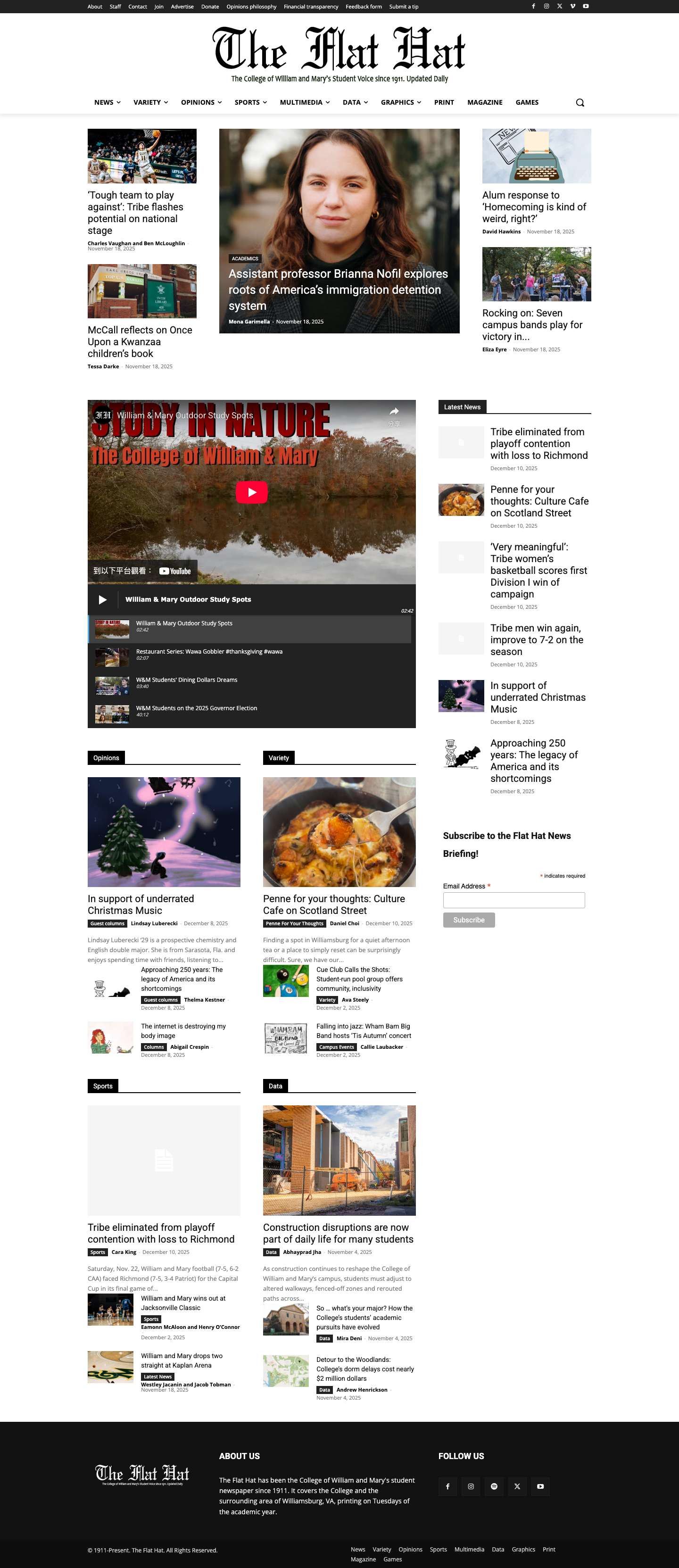 Home - Flat Hat News - Full Screenshot