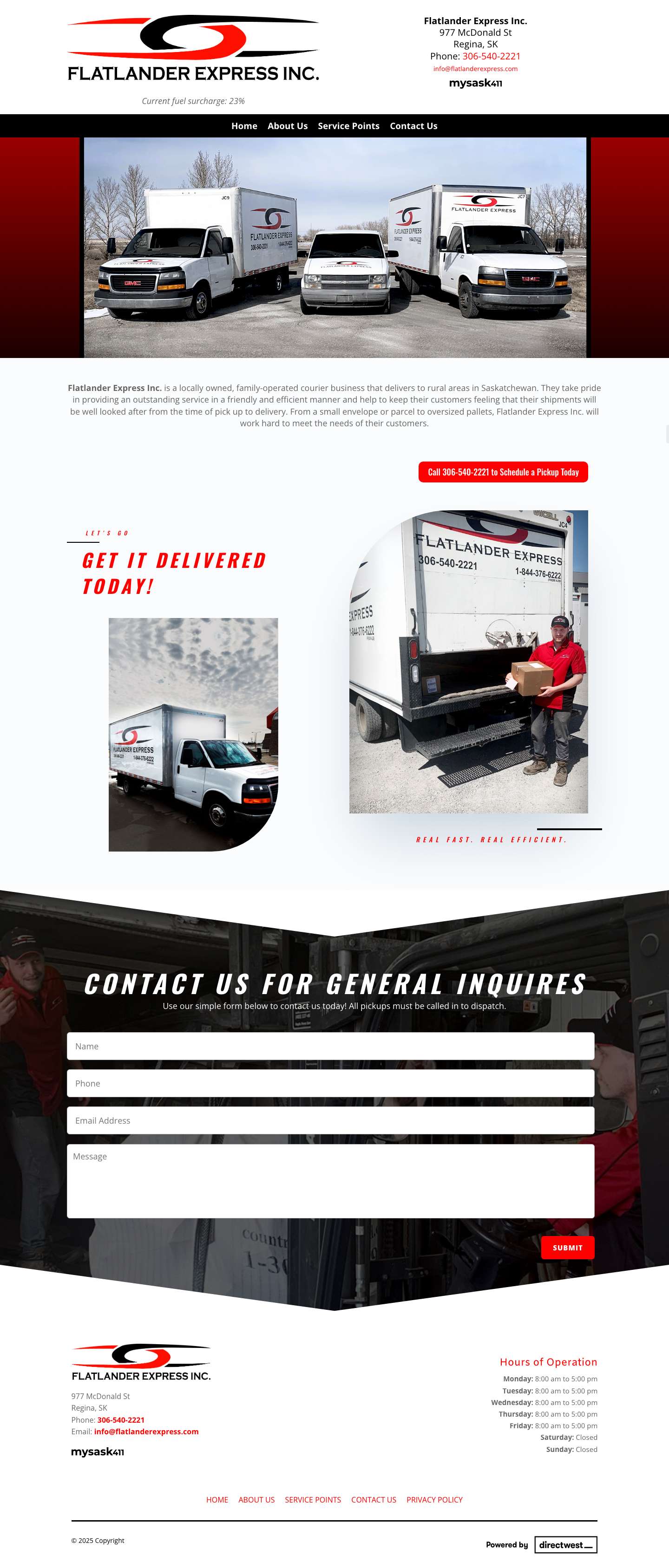 Home | Flatlander Express Inc. - Full Screenshot