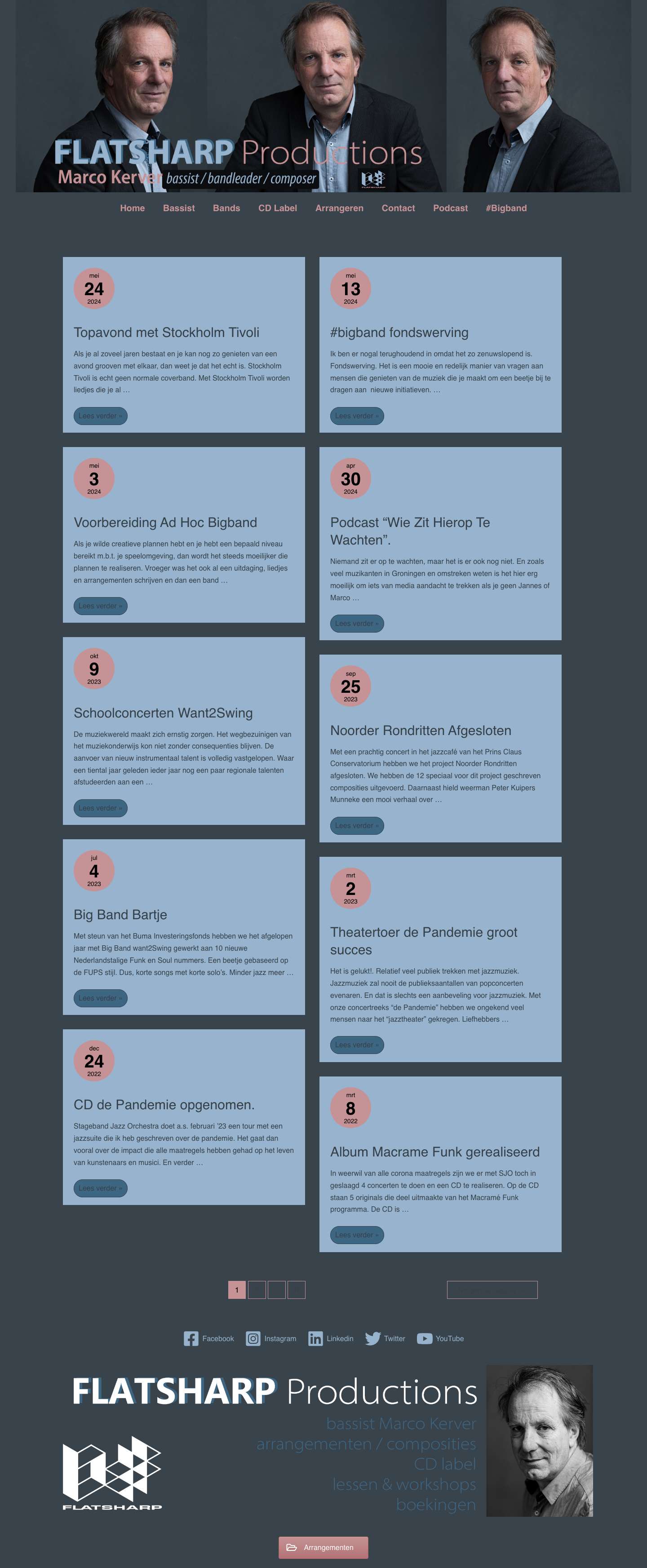 FlatSharpProductions – Bassist/Componist/Arrangeur Marco Kerver - Full Screenshot