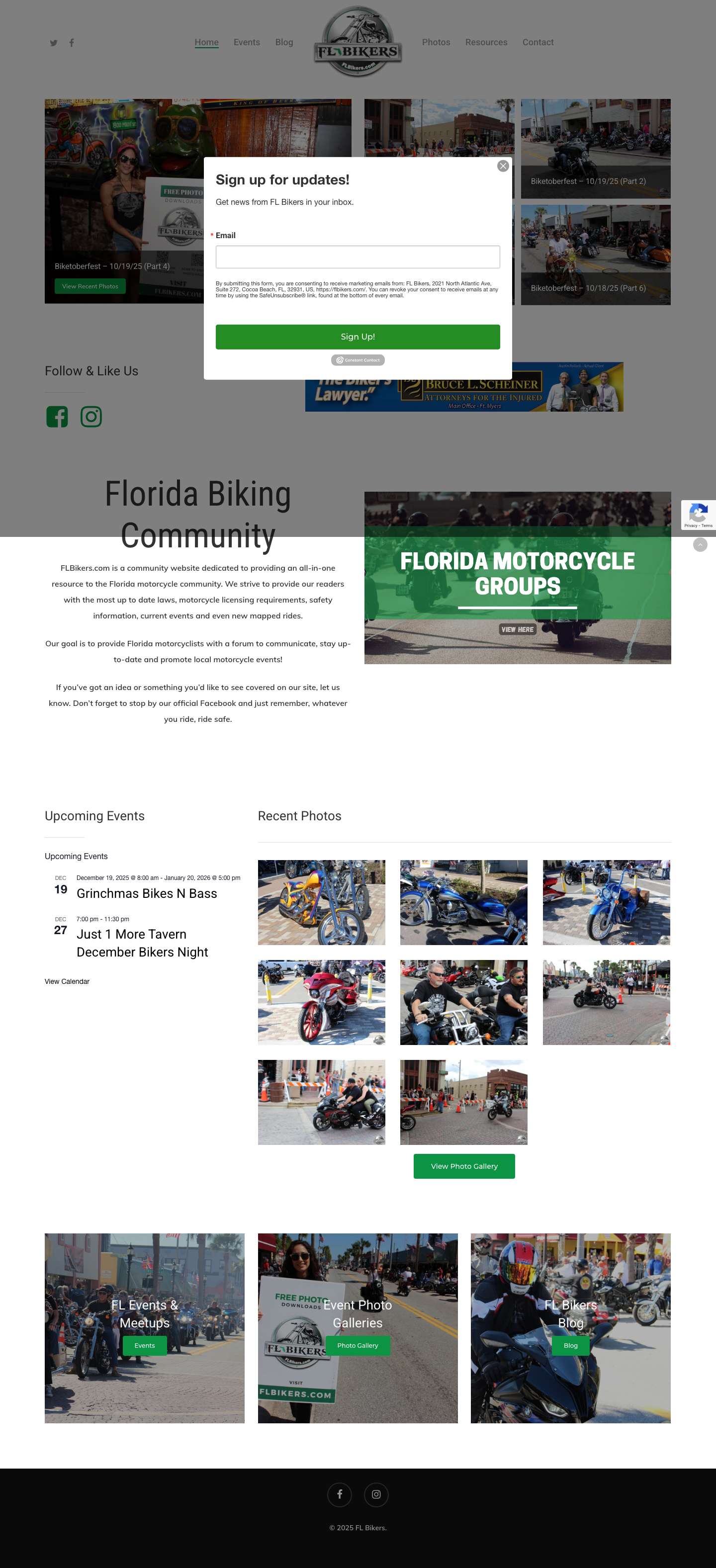 Florida Bikers Website - Full Screenshot