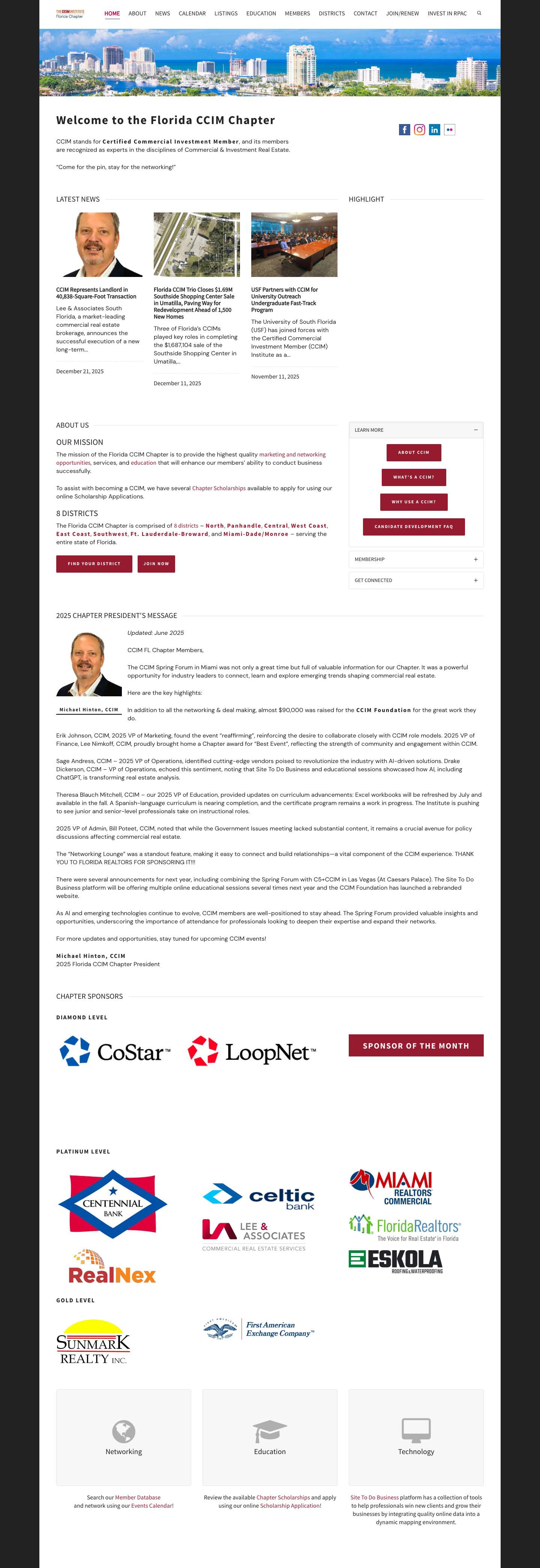 Florida CCIM Chapter | Florida Commercial Real Estate Experts - Full Screenshot