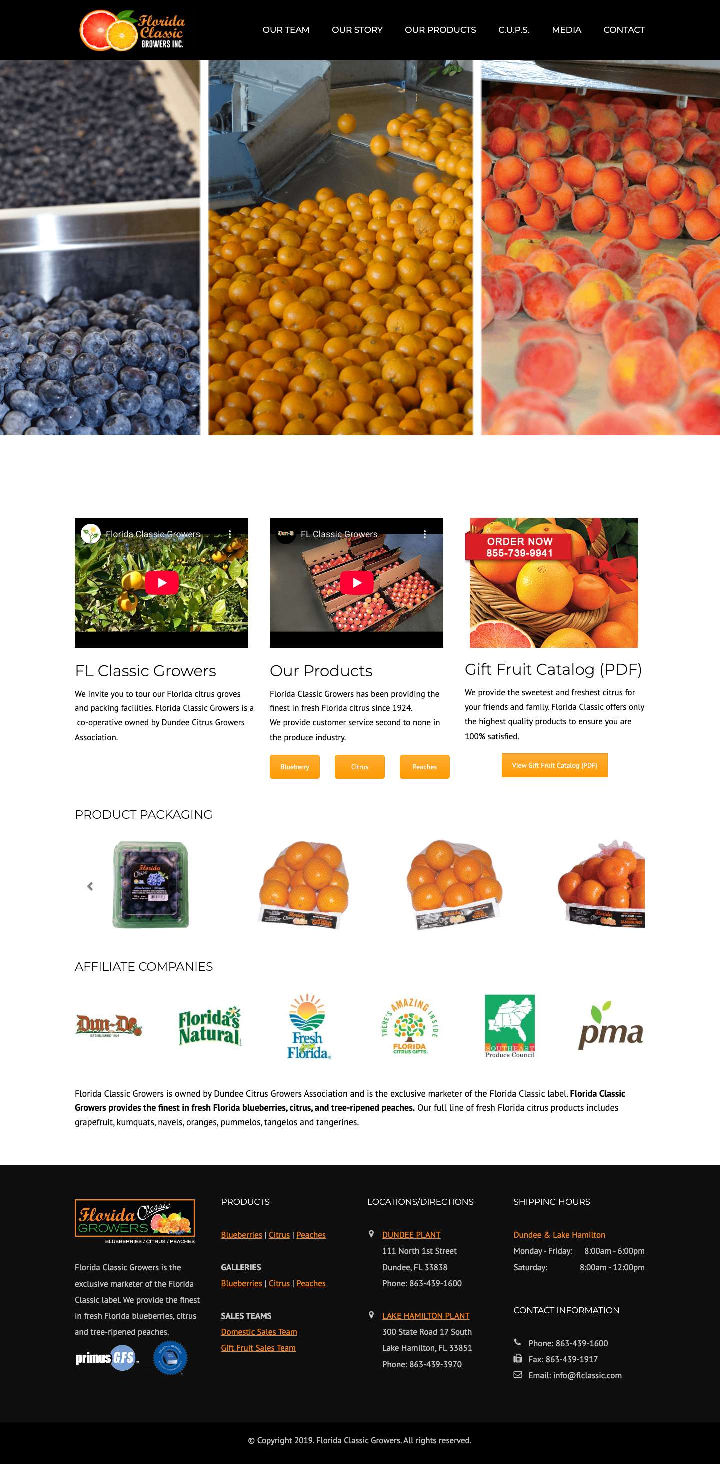 Florida Classic Growers – Blueberries | Citrus | Peaches - Full Screenshot