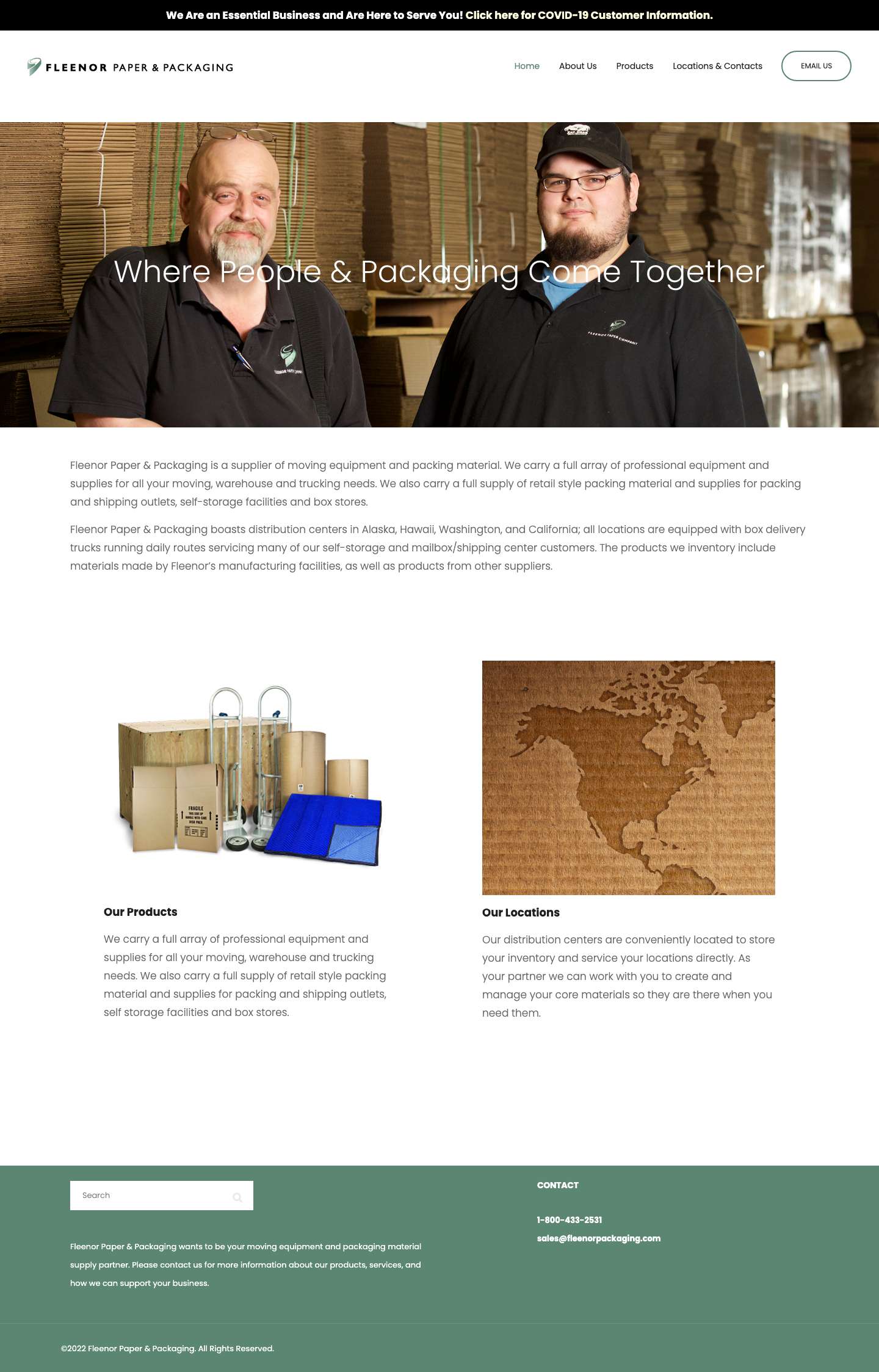 Home - Fleenor Paper & Packaging - Full Screenshot