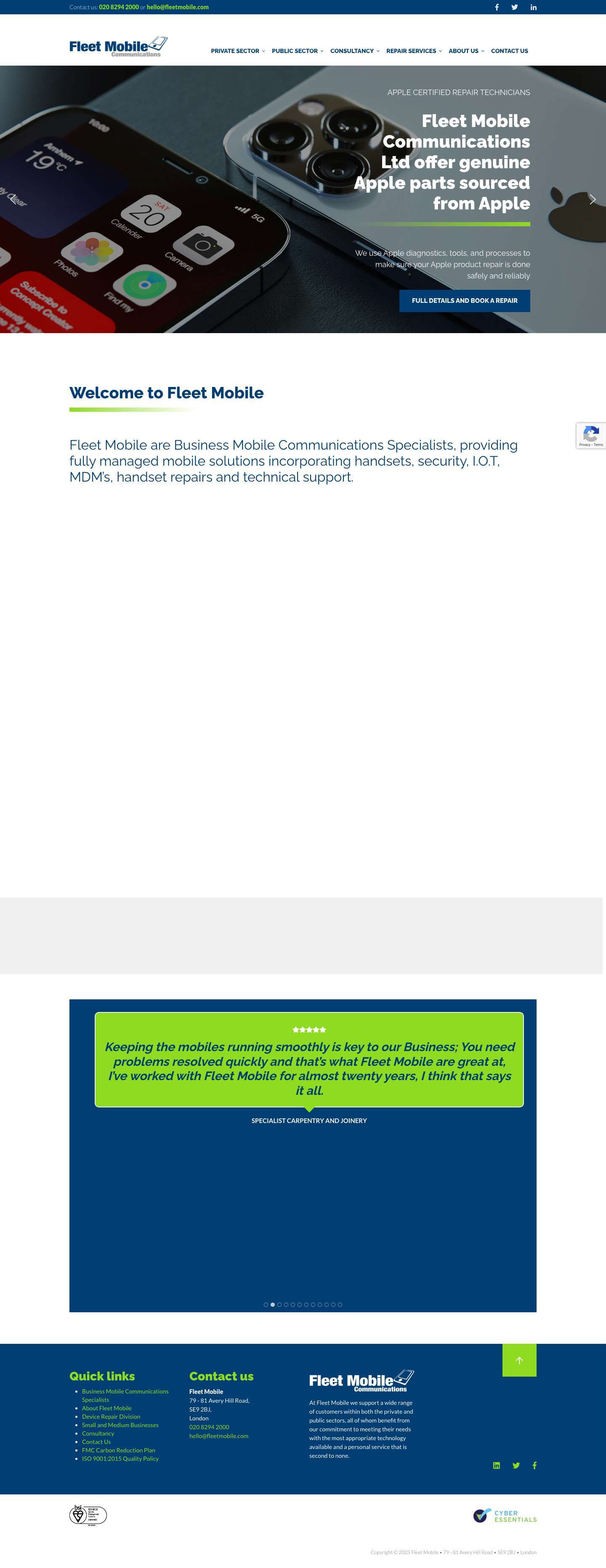 Fleet Mobile - Business Mobile Communications Specialists - Full Screenshot