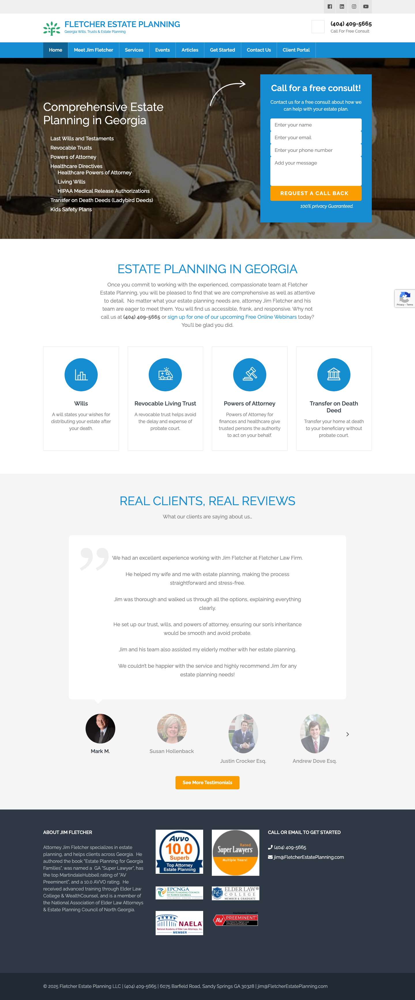 Fletcher Estate Planning – Georgia Wills, Trusts & Estate Planning - Full Screenshot