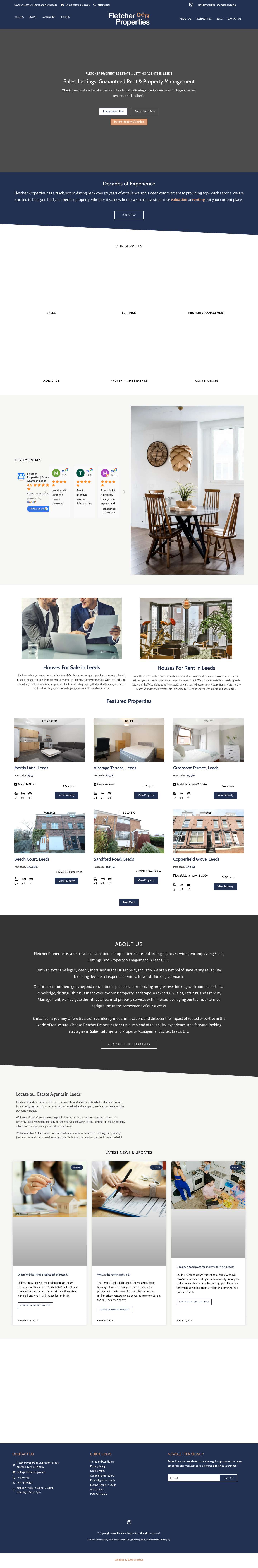 Estate Agents in Leeds | Fletcher Properties - Full Screenshot