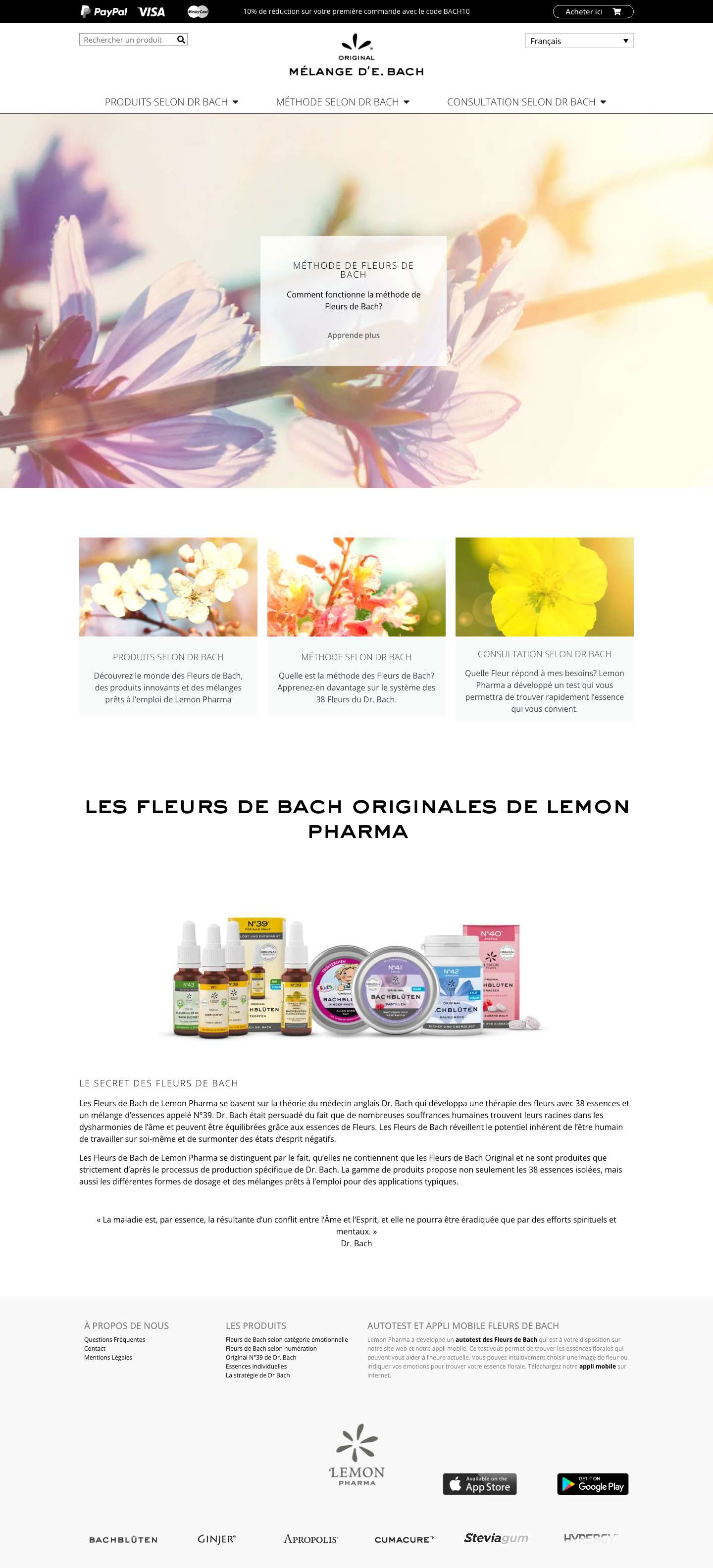 Accueil - Le fleurs de Bach - Fleursdebach Originales - Full Screenshot