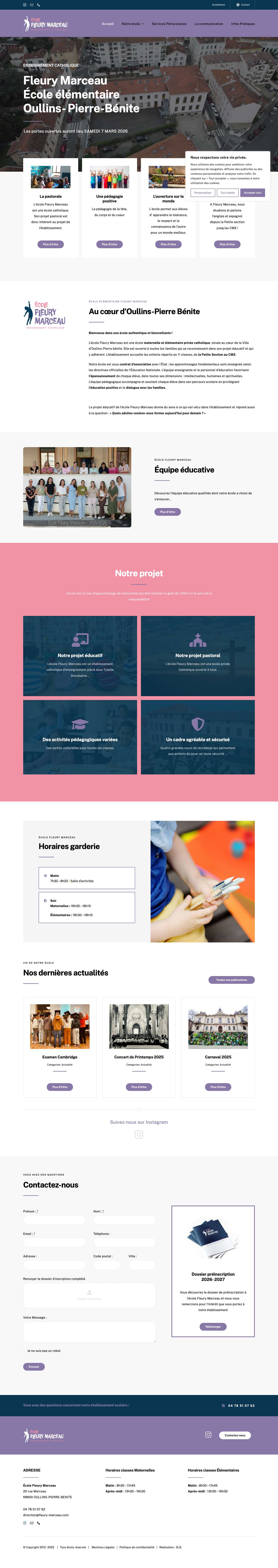 École Fleury Marceau - Enseignement Catholique - Oullins - Full Screenshot