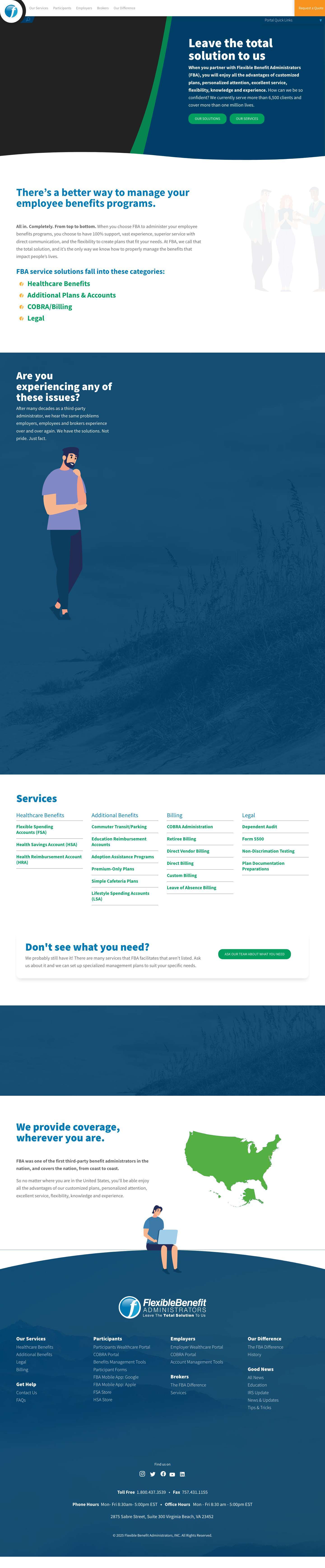 Our Services - Flexible Benefit Administrators - Full Screenshot