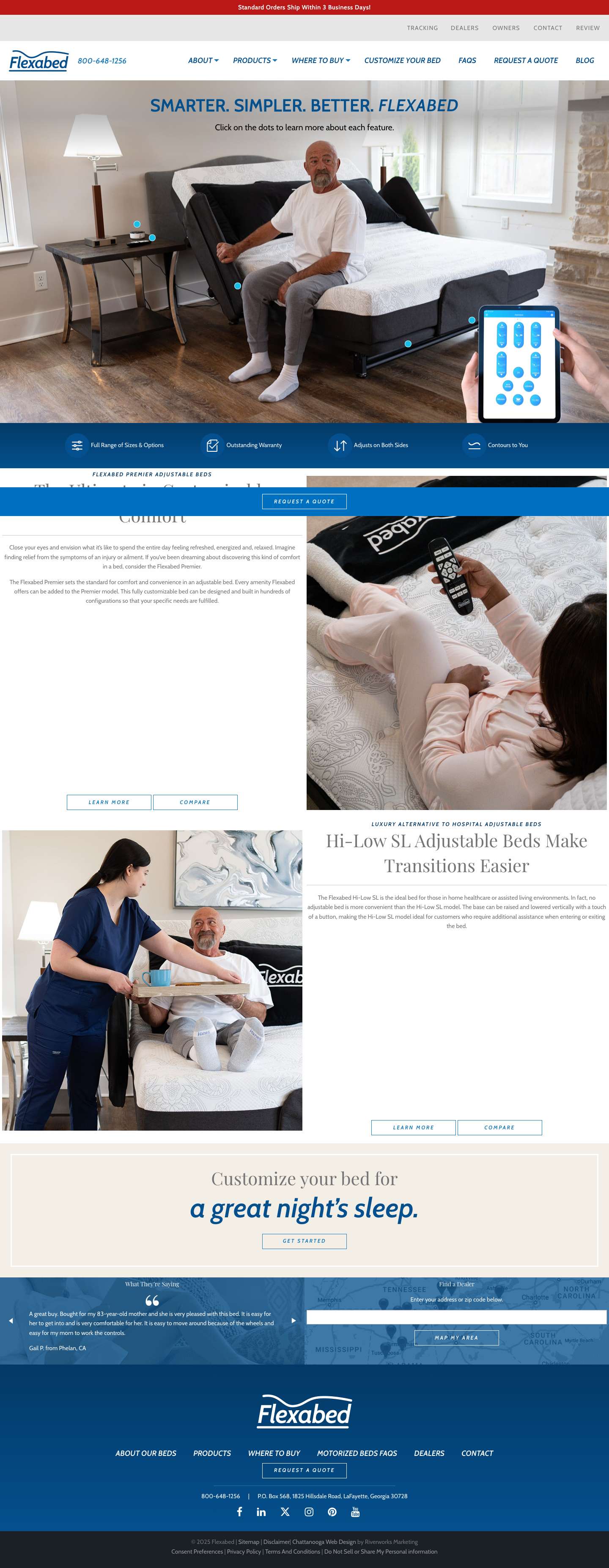 Adjustable Beds | Alternative to Hospital Bed - Full Screenshot