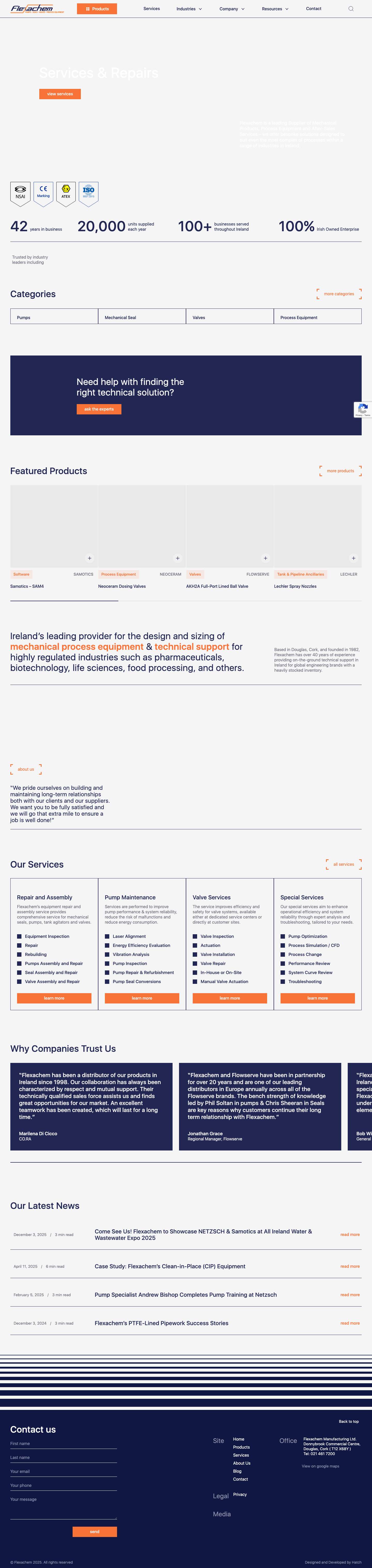 Flexachem - Mechanical Process Equipment for Highly Regulated Industries - Full Screenshot