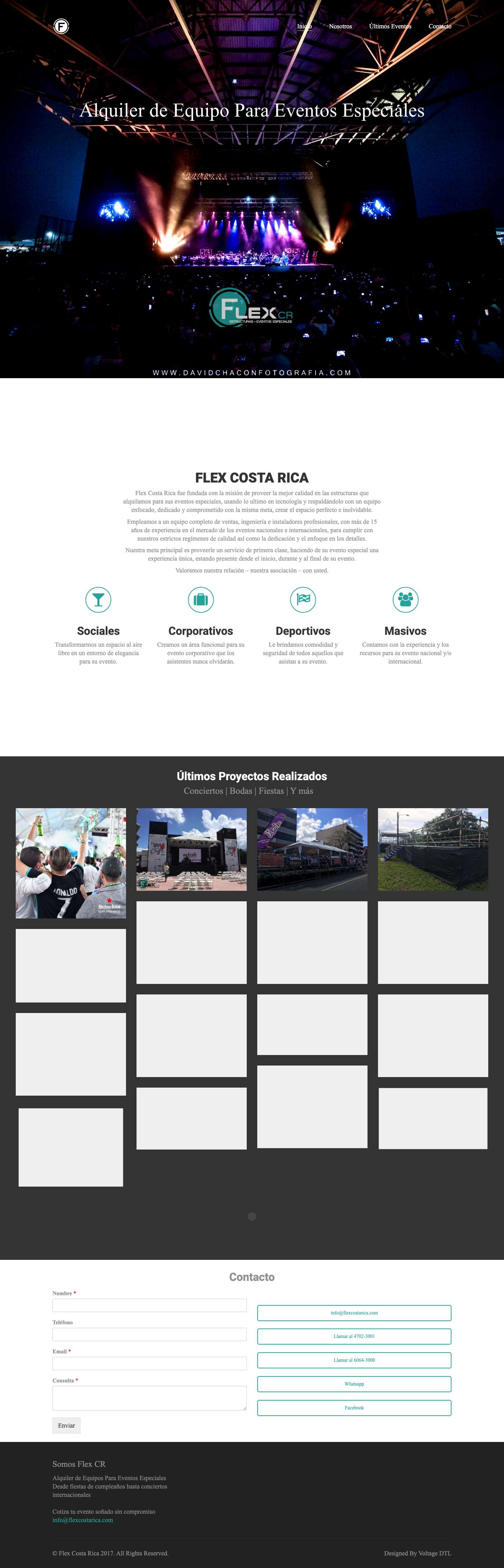Flex Costa Rica – Equipo y Producción de Eventos Especiales - Full Screenshot