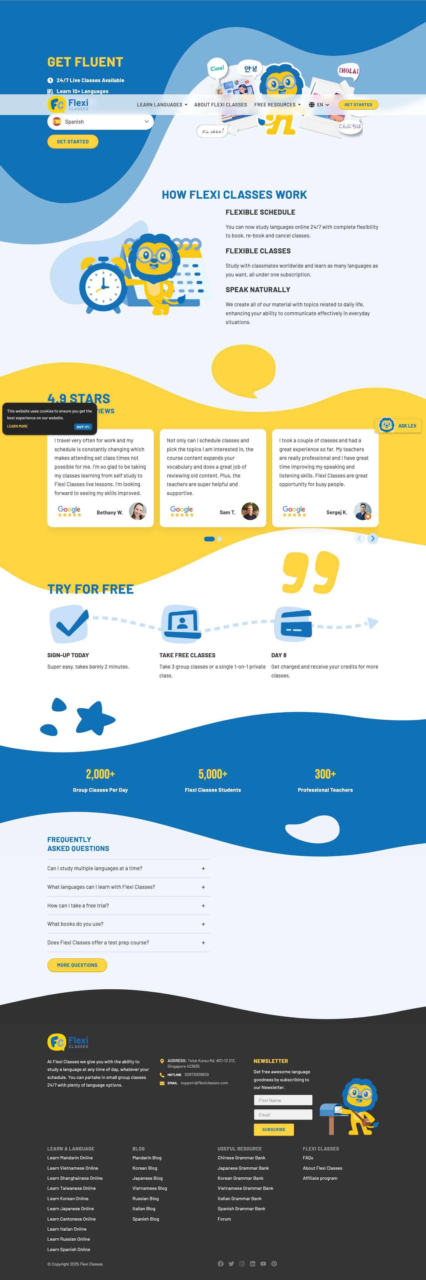 Flexi Classes | 24/7 Online Study (Mandarin, Japanese & Korean) - Full Screenshot