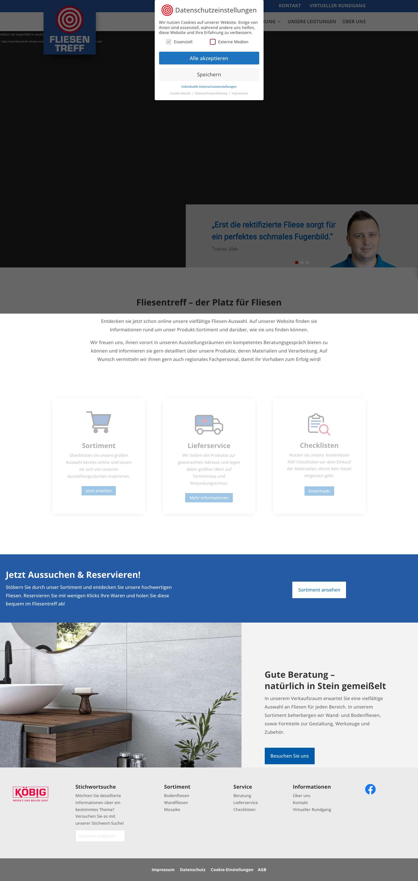 Fliesentreff | Ihre Experten für Fliesen - Full Screenshot