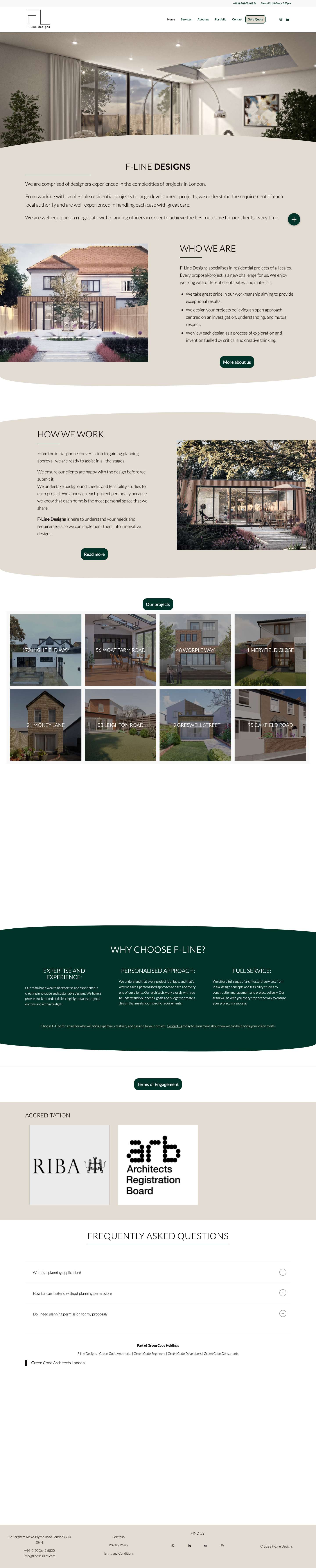 F-Line designs – Architecture design company - Full Screenshot