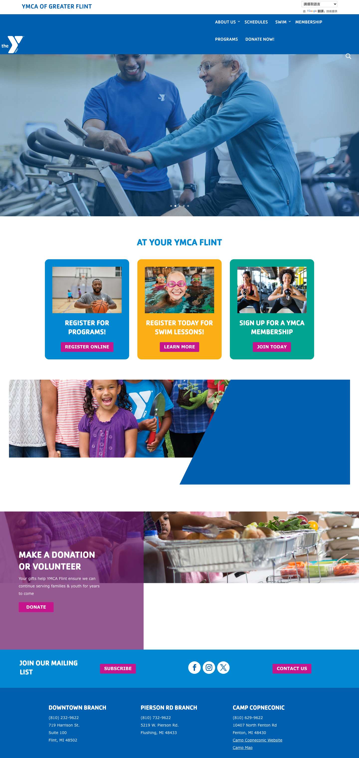 Home - YMCA Flint - Full Screenshot