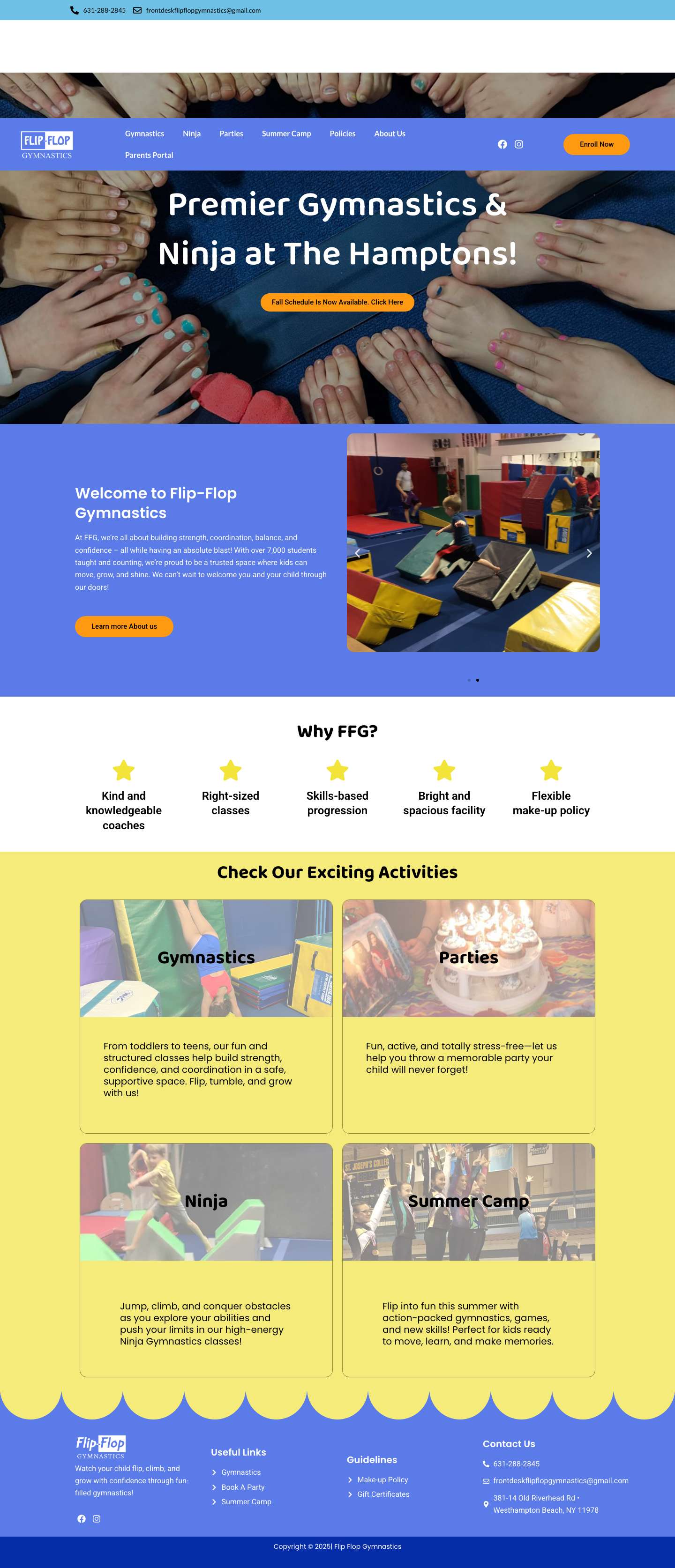 Home Page - Flip-Flop Gymnastics - Full Screenshot