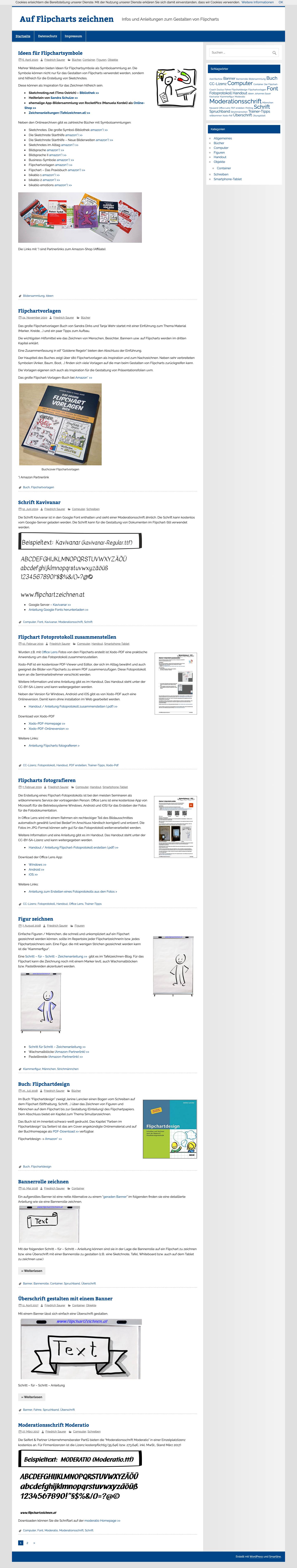 Auf Flipcharts zeichnen - Infos und Anleitungen zum Gestalten von Flipcharts - Full Screenshot