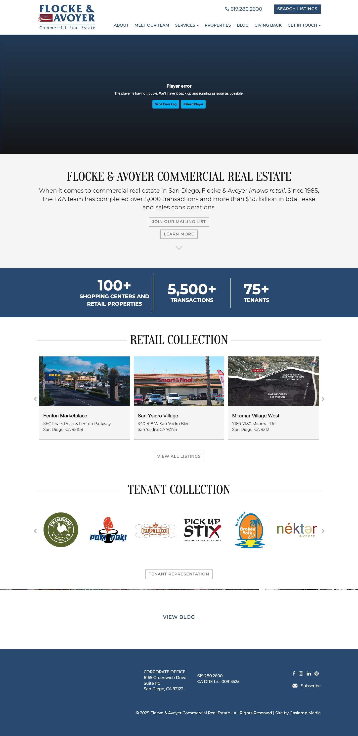 Flocke & Avoyer Commercial Real Estate - Full Screenshot