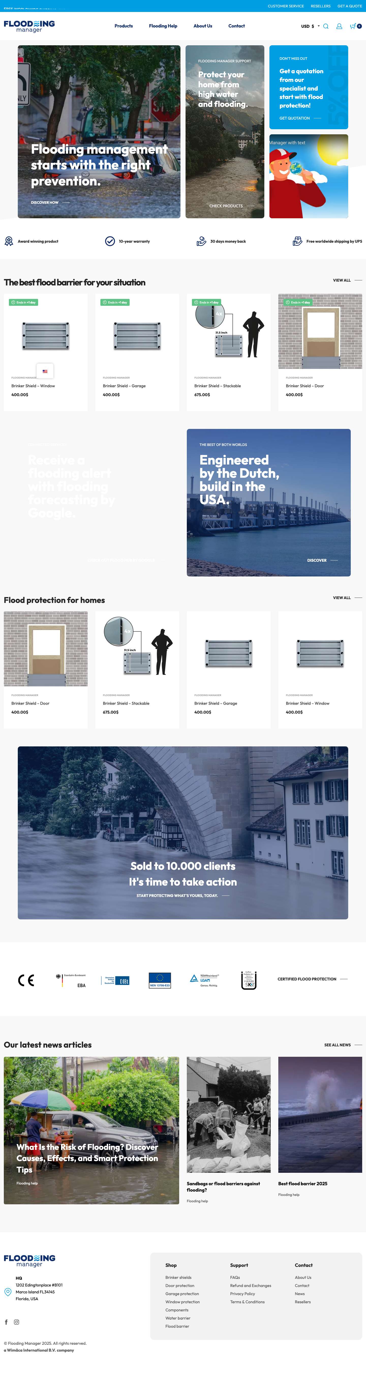 Trusted Flood Barriers | Flood Protection | Floodingmanager.com - Full Screenshot