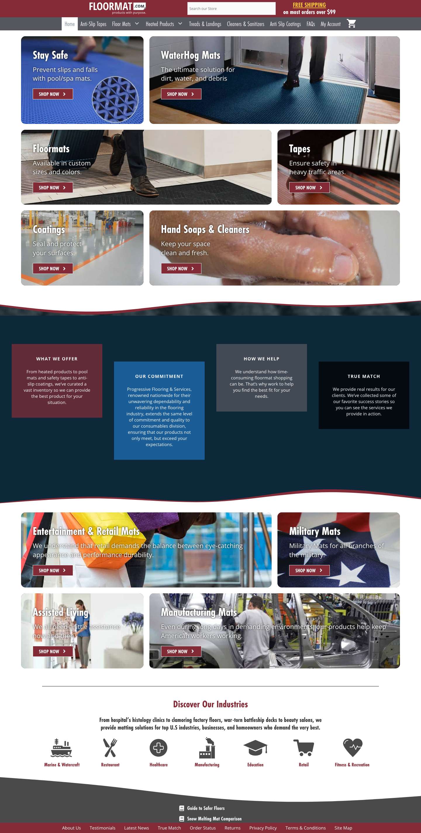 Floormat.com - entry mats, heated mats, logo mats and more - Full Screenshot