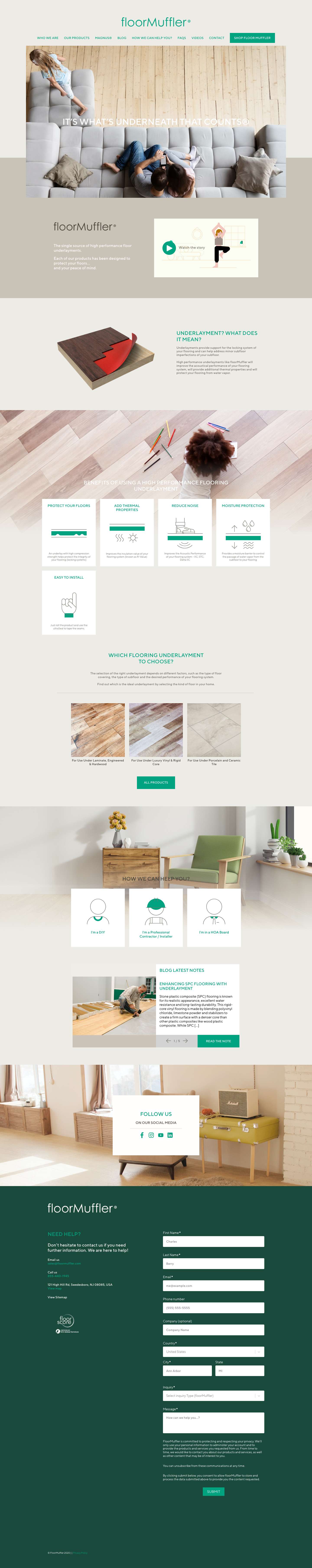 Home - floorMuffler – It’s What’s Underneath That Counts® - Full Screenshot
