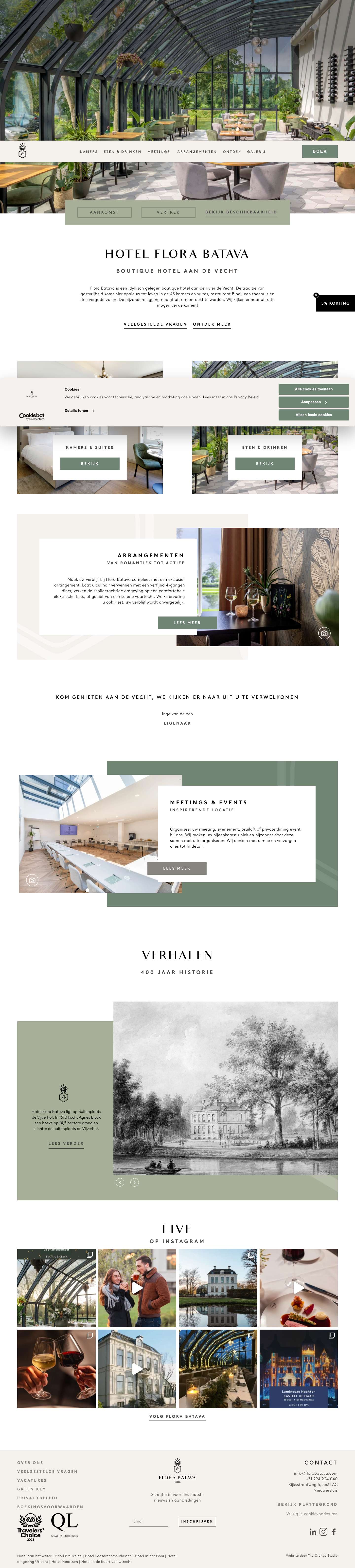 Flora Batava | Boutique Hotel aan de Vecht bij Breukelen | Officiële Site - Full Screenshot