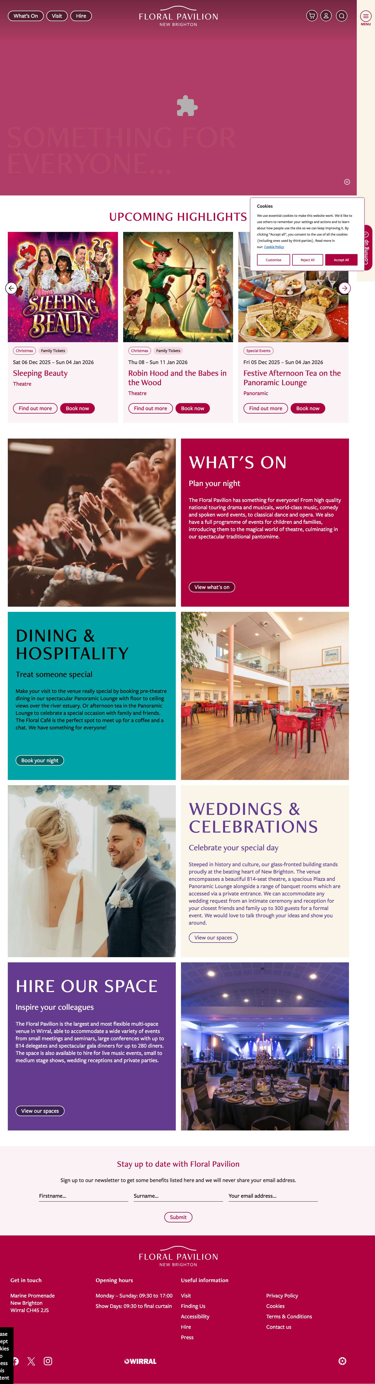 Home - Floral PavilionDesigned by cog logo - Visual of a cog spinning - Full Screenshot