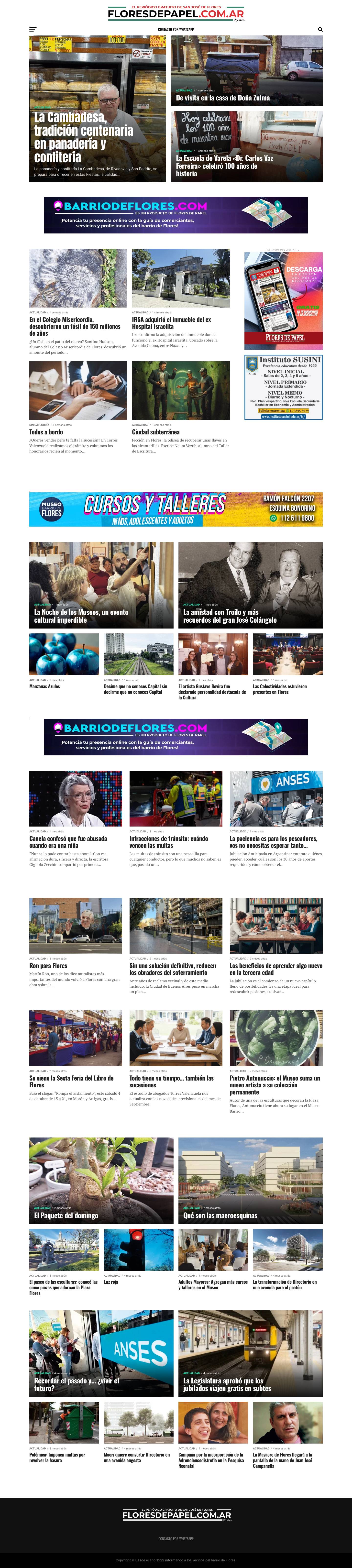 Flores de Papel | El periódico gratuito del barrio de Flores - Full Screenshot