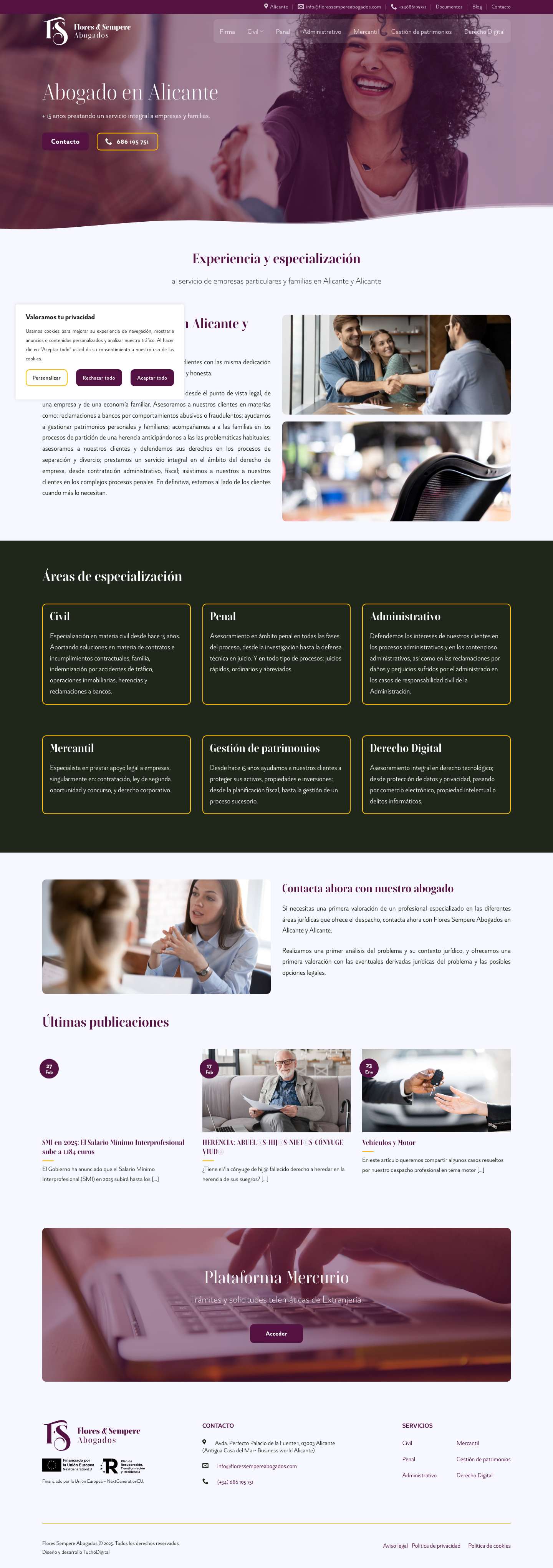 Abogado Alicante | Flores Sempere Abogados - Full Screenshot