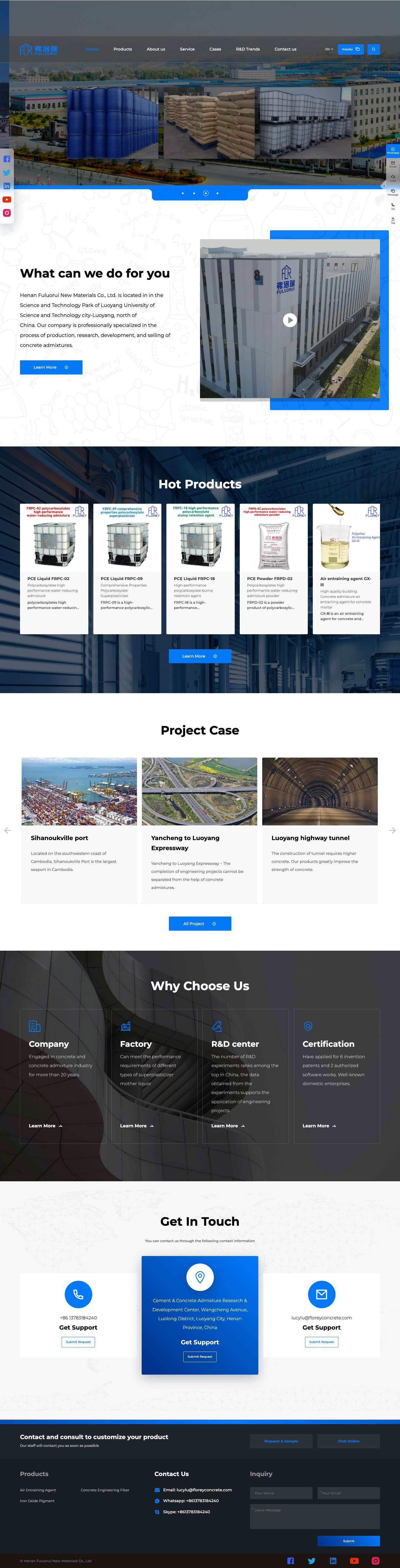 Concrete Admixtures Supplier - Bulk Purchase Price - Fuluorui - Full Screenshot