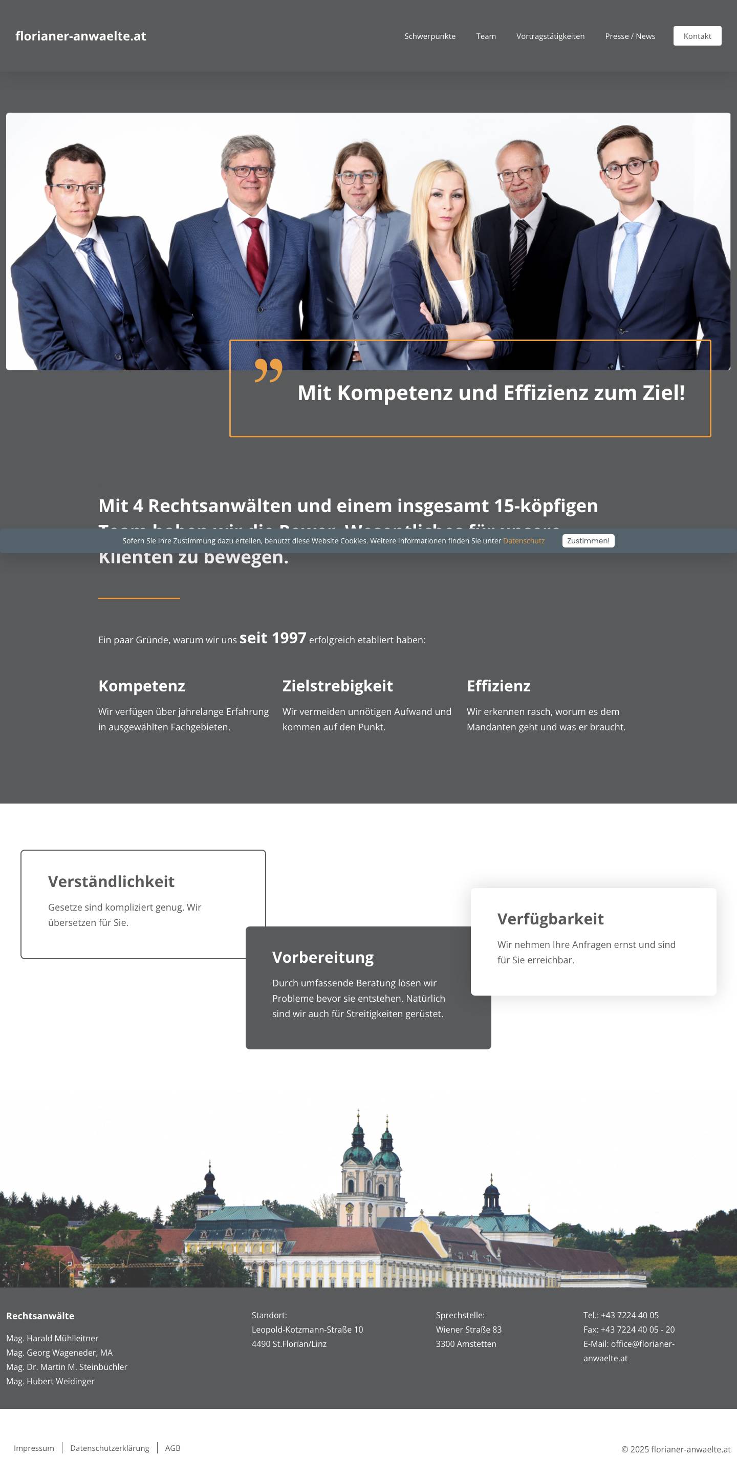 Florianer Anwälte: Ihre Anwaltskanzlei bei Linz - Full Screenshot