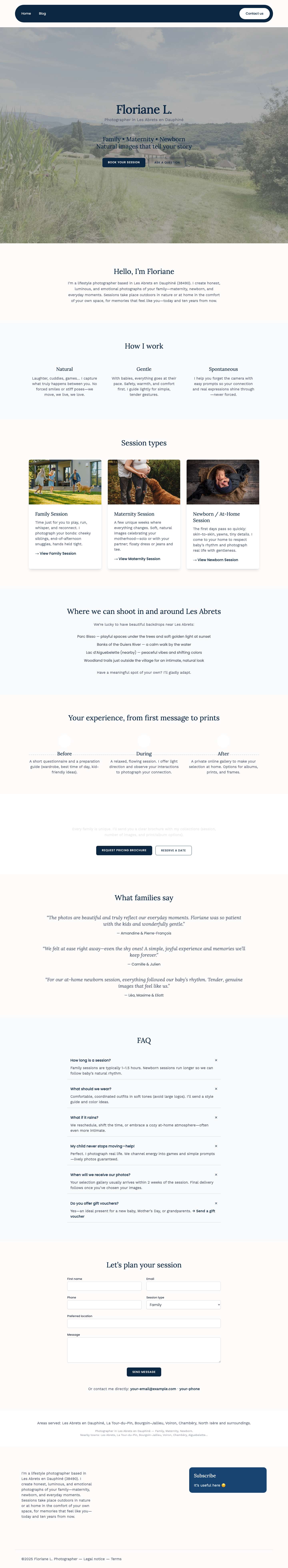 Family, Maternity & Newborn Photographer in Les Abrets - Full Screenshot