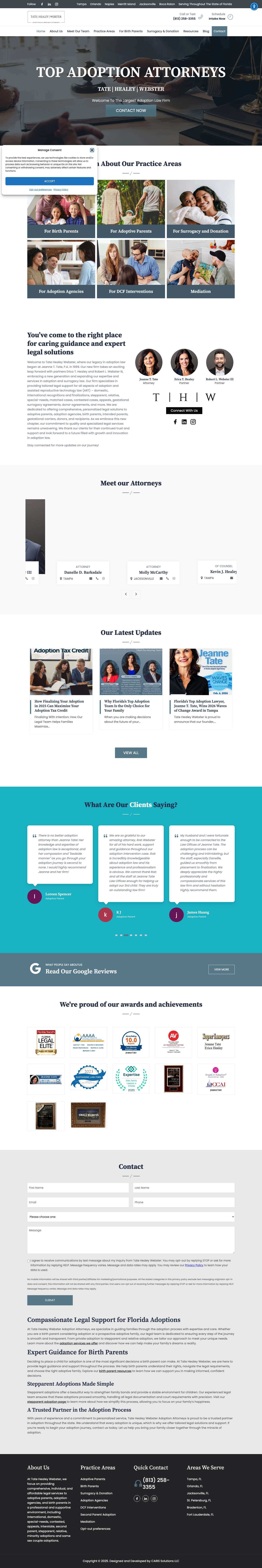 Largest Adoption Attorney Law Firm Tate Healey Webster - Full Screenshot