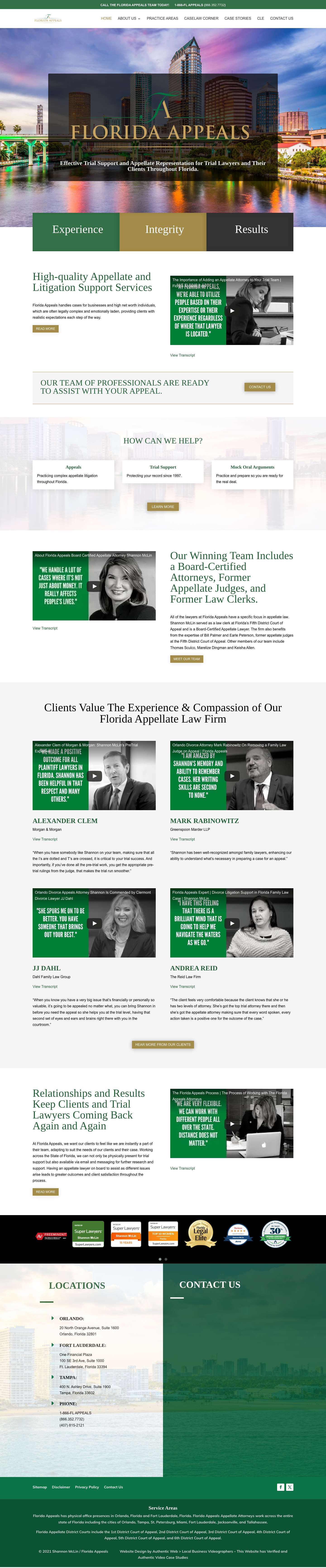 Florida Appeals Attorney | Appeals Specialist | Divorce | Personal Injury - Florida Appeals - Full Screenshot