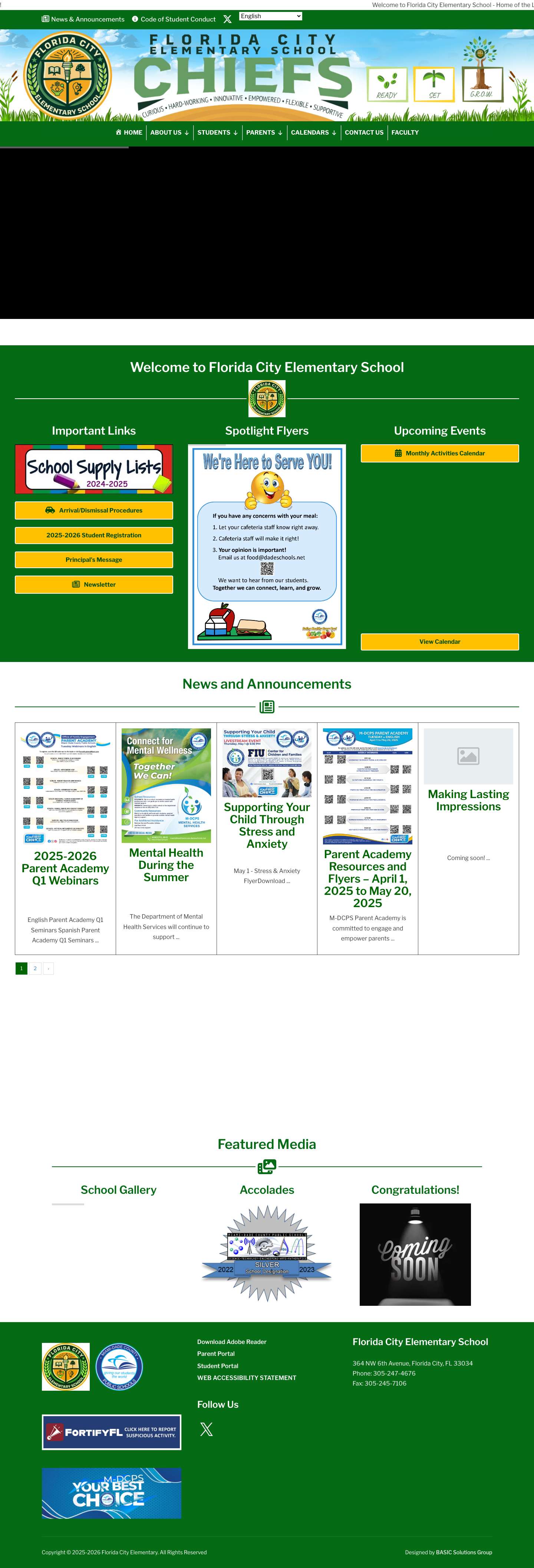 Florida City Elementary – Home of the Little ChiefsX - Full Screenshot