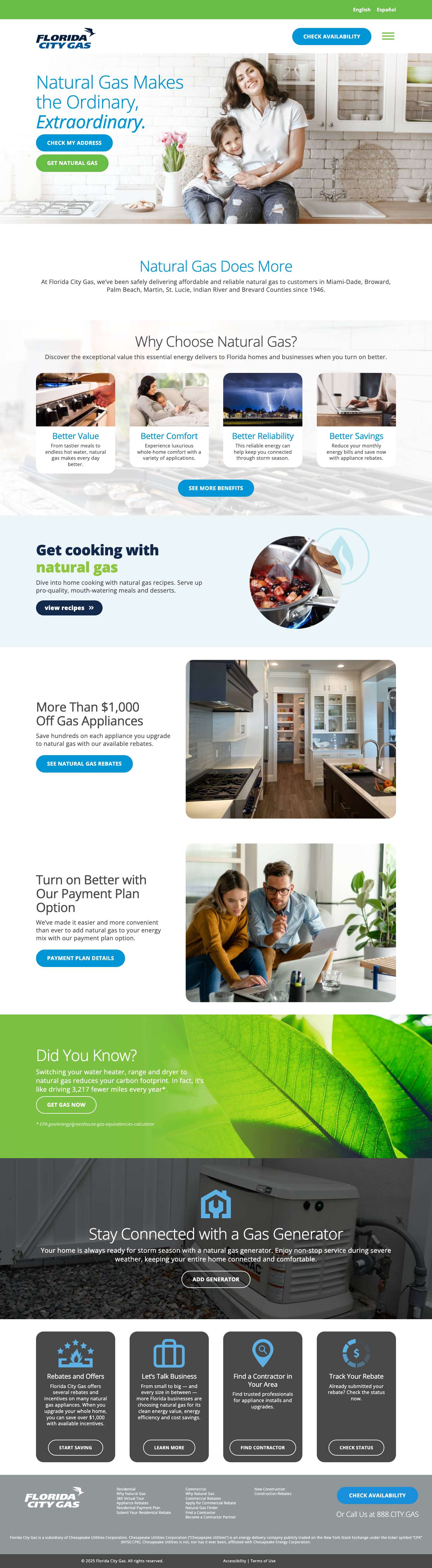 Natural Gas from Florida City Gas - Florida City Gas Rebates - Full Screenshot